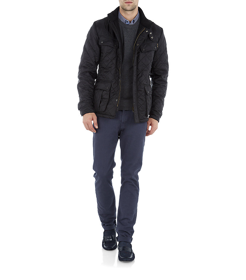 Barbour World Tour Ariel Polar Quilted Jacket in Black for Men - Lyst