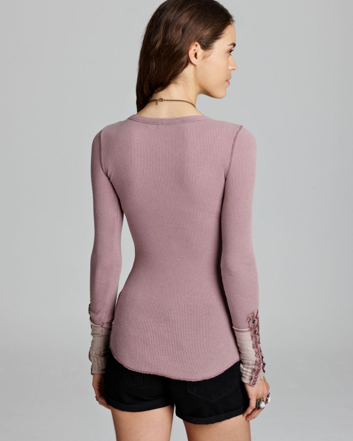 Free people Thermal Top Kyoto Cuff Newbie in Pink | Lyst