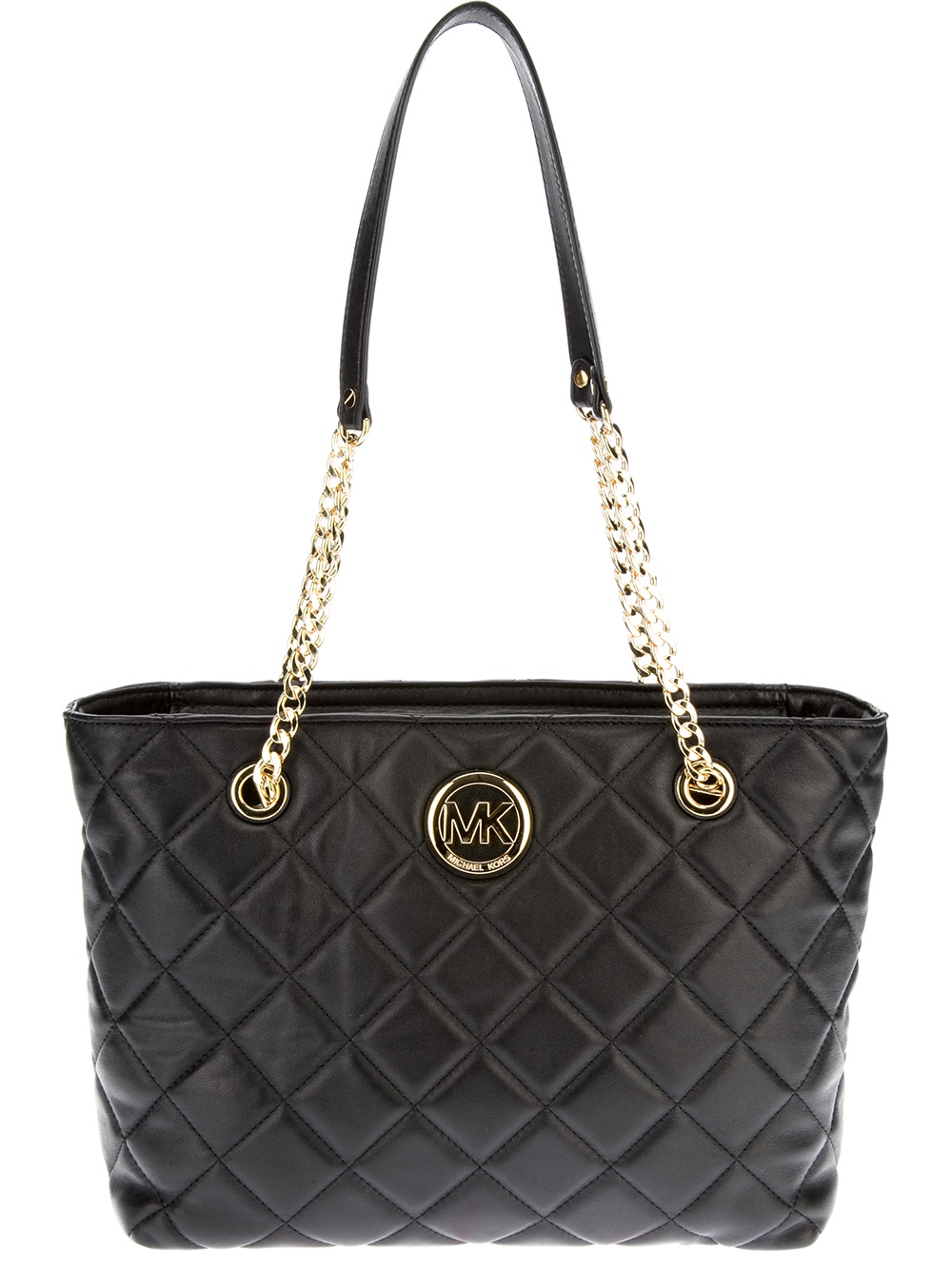 MICHAEL Michael Kors Fulton Large Quilted Tote in Black | Lyst