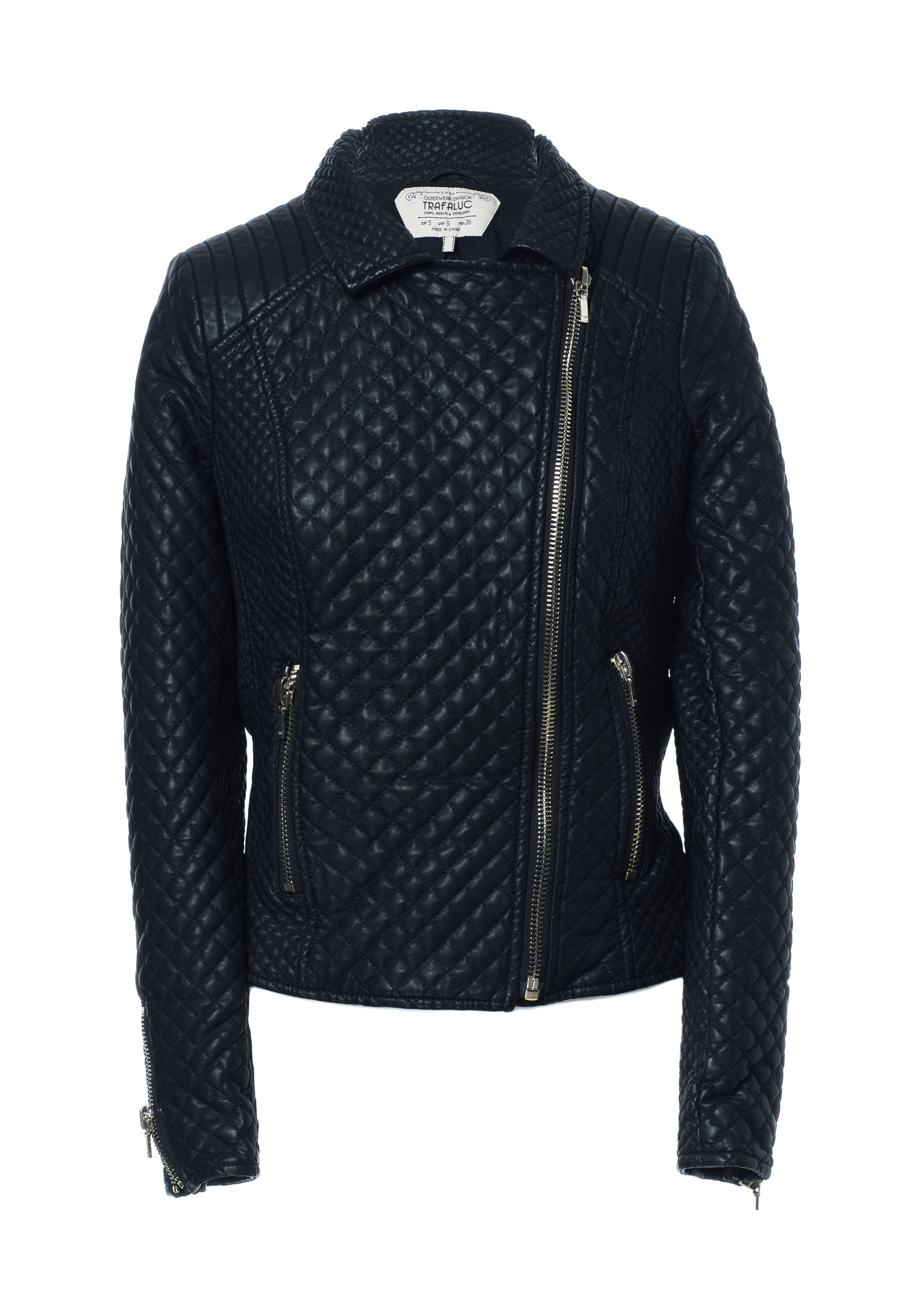 Zara Faux Leather Biker Jacket in Black Lyst
