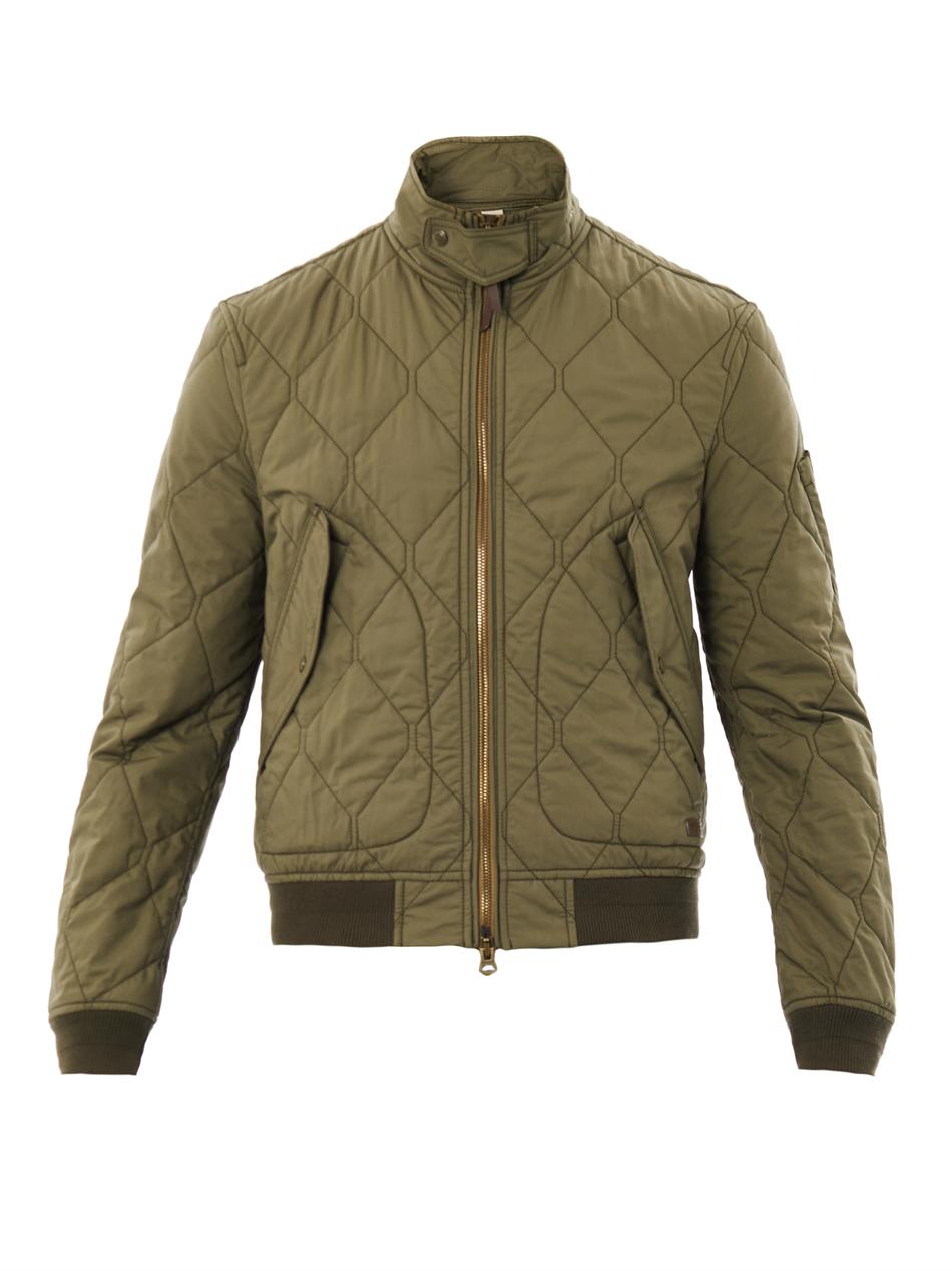 Burberry Brit Quilted Bomber Jacket in Green for Men - Lyst