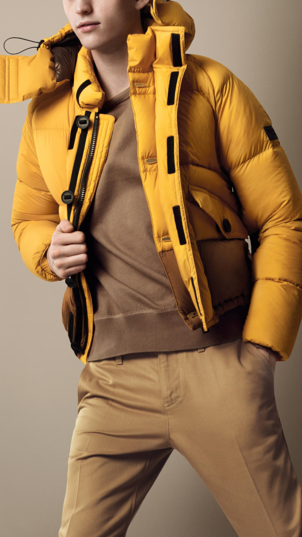 Burberry Sport Collection Colour Block Puffer Jacket in Yellow for Men |  Lyst