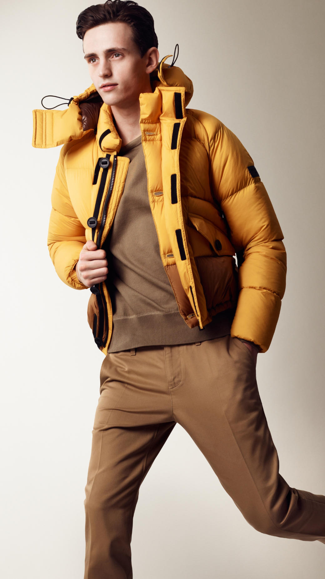 Burberry Sport Collection Colour Block Puffer Jacket in Yellow for Men |  Lyst