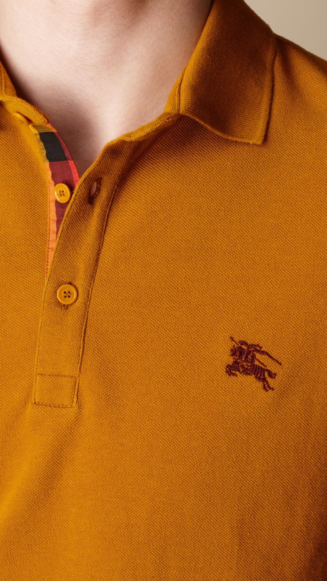 burberry polo shirt gold