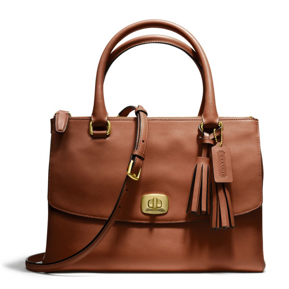 COACH Legacy Harper Satchel in Leather in Brass/Cognac (Brown) Lyst