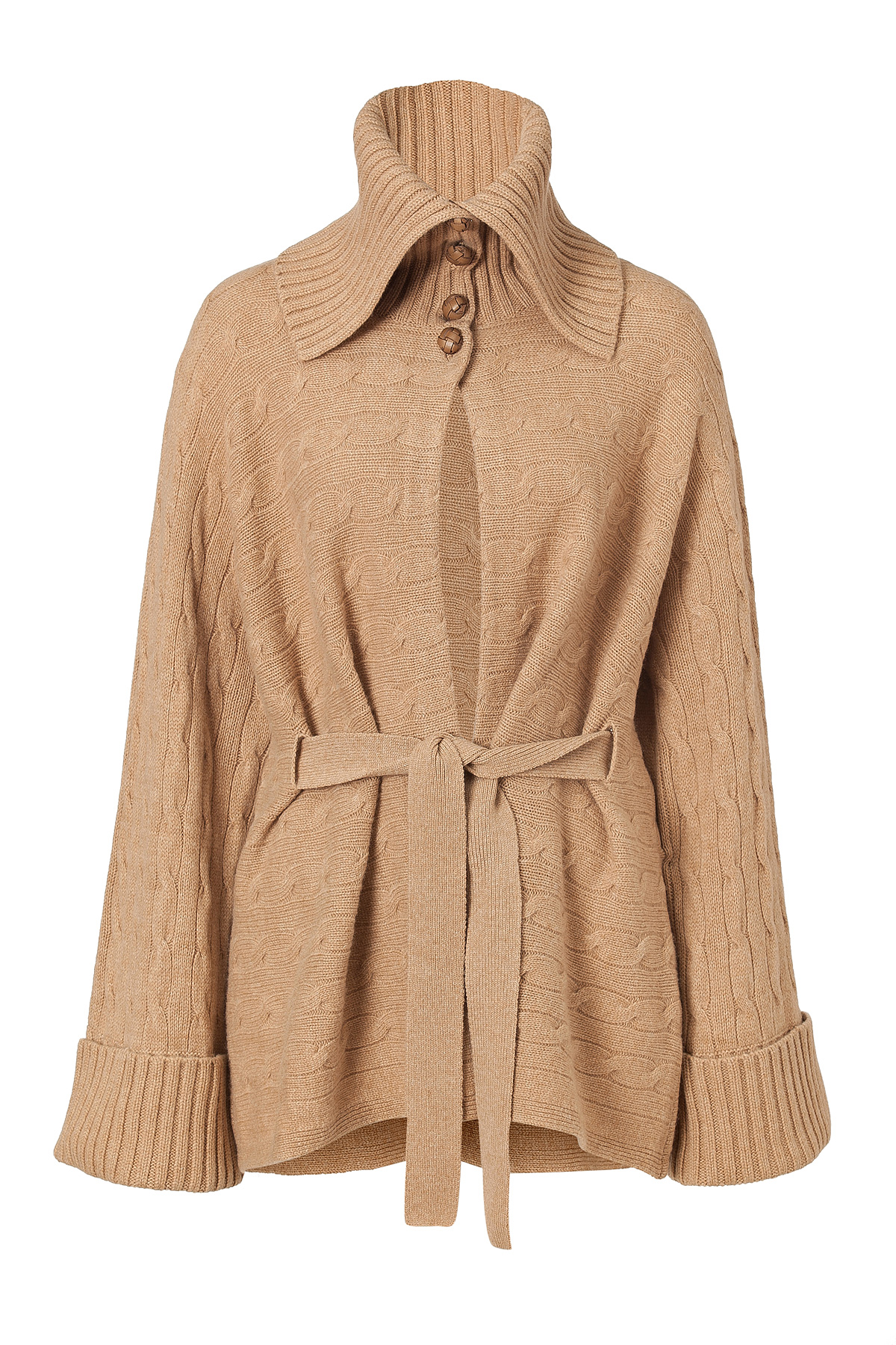 Lyst Ralph Lauren Wool Cashmere Classic Cable Belted Cardigan in