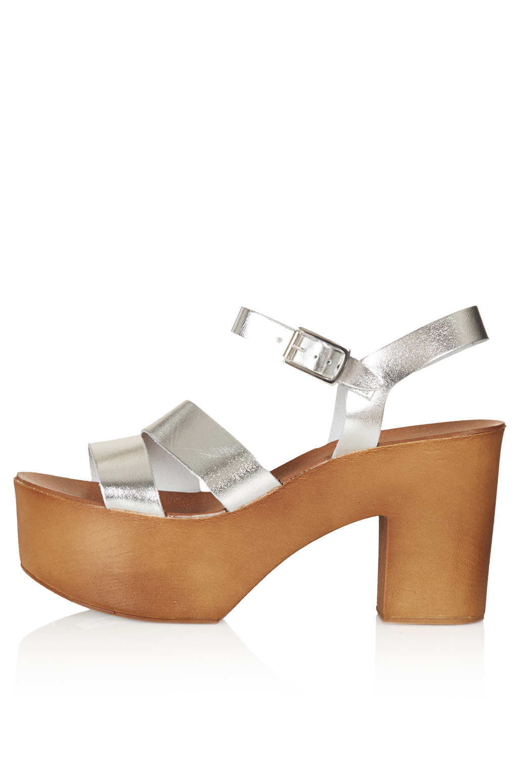 TOPSHOP Nelson Chunky 2 Part Sandals in Silver (Metallic) - Lyst