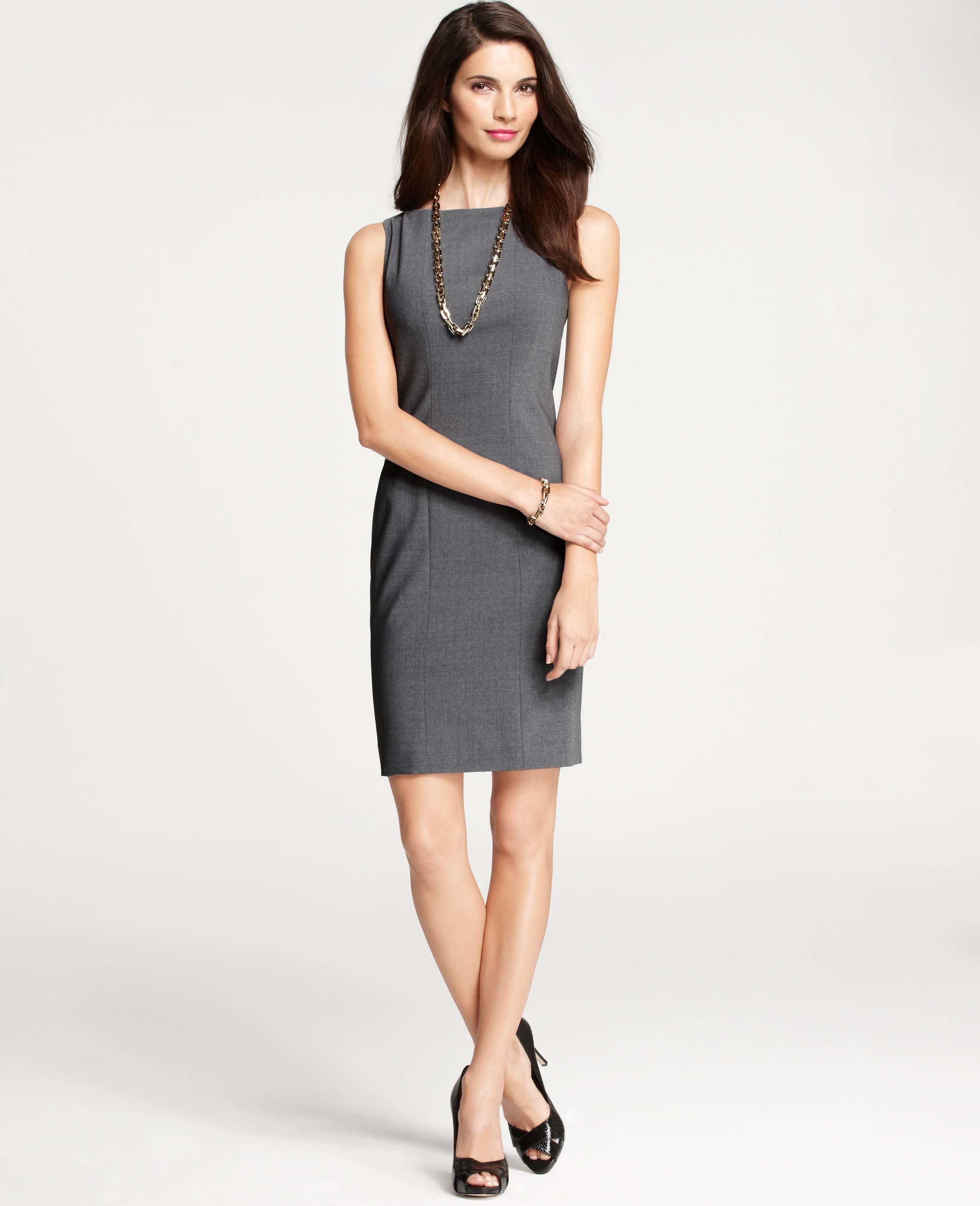 dark grey sheath dress