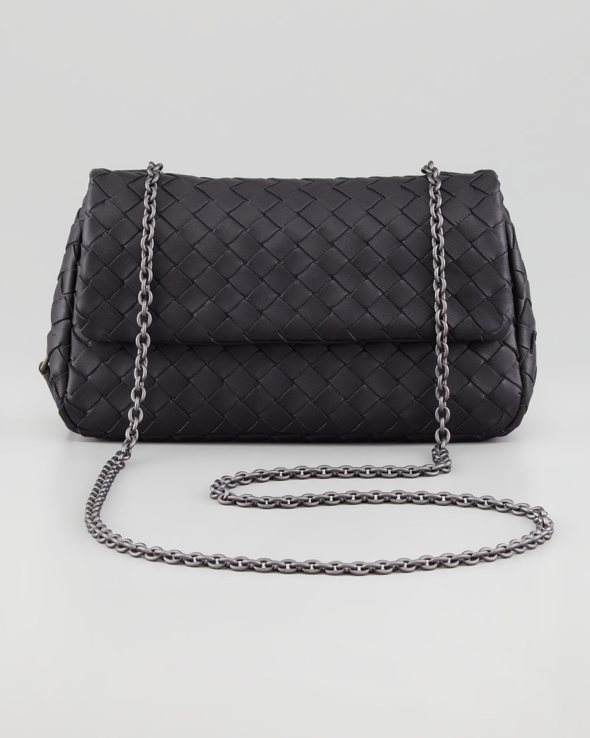 Bottega Leather Woven Mini Crossbody Bag in Black Lyst
