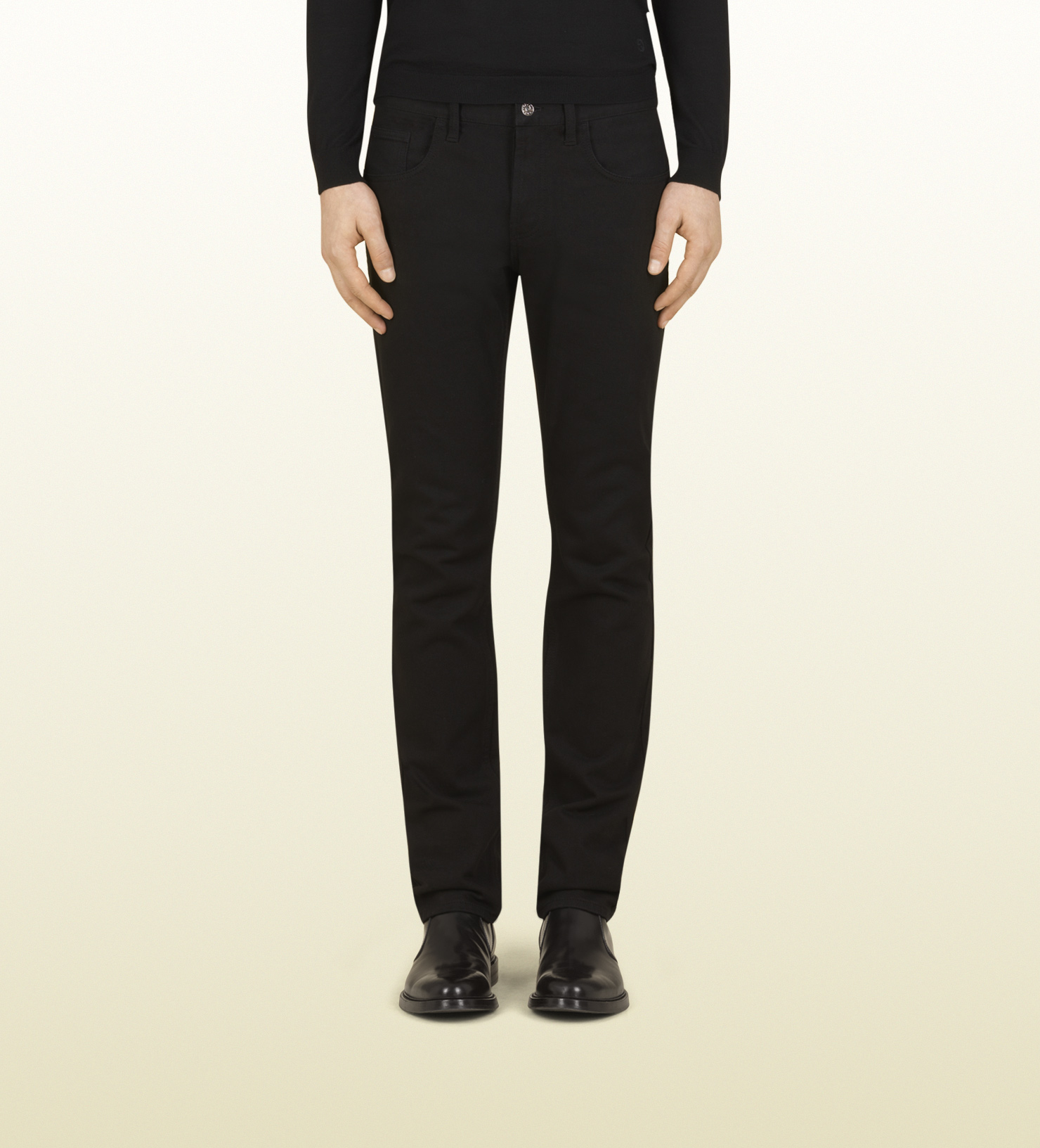 Gucci Black Denim Skinny Jeans With Stud Detail in Black for Men | Lyst