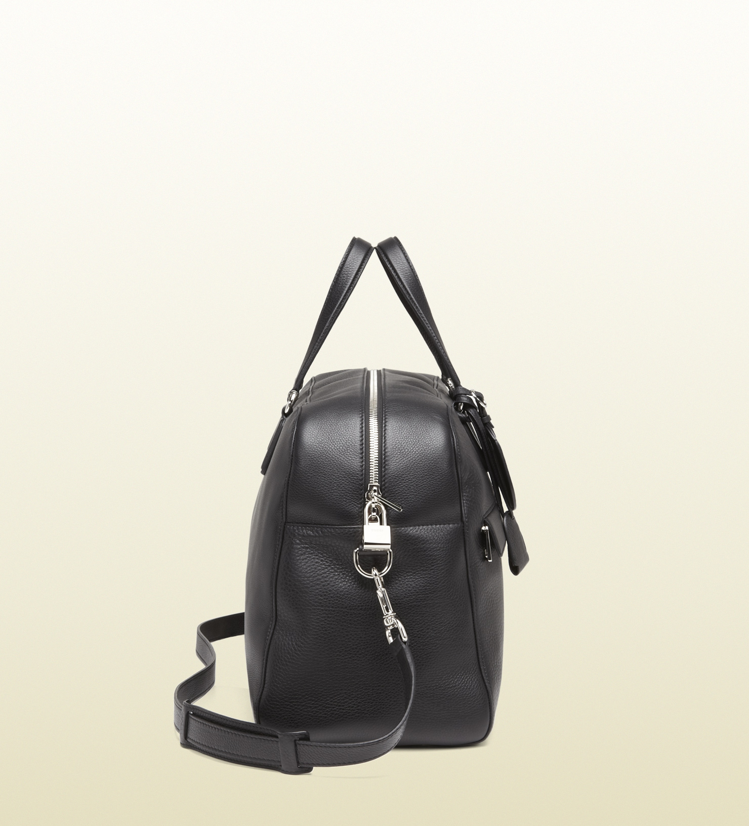 Lyst - Gucci Black Leather Carry-on Duffle Bag in Black for Men