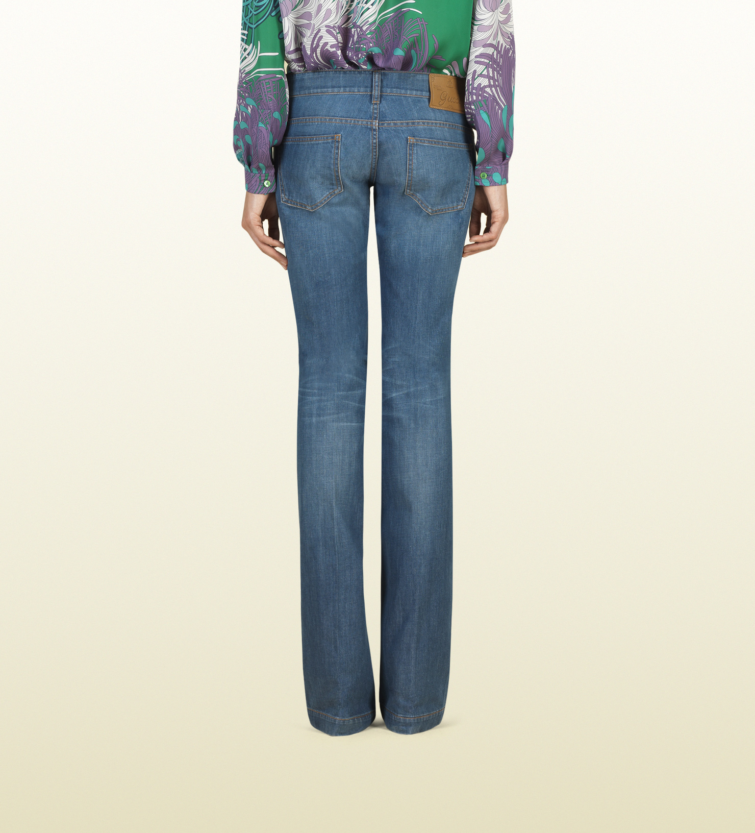 Gucci Blue Stone Washed Denim New 70s Pant - Lyst