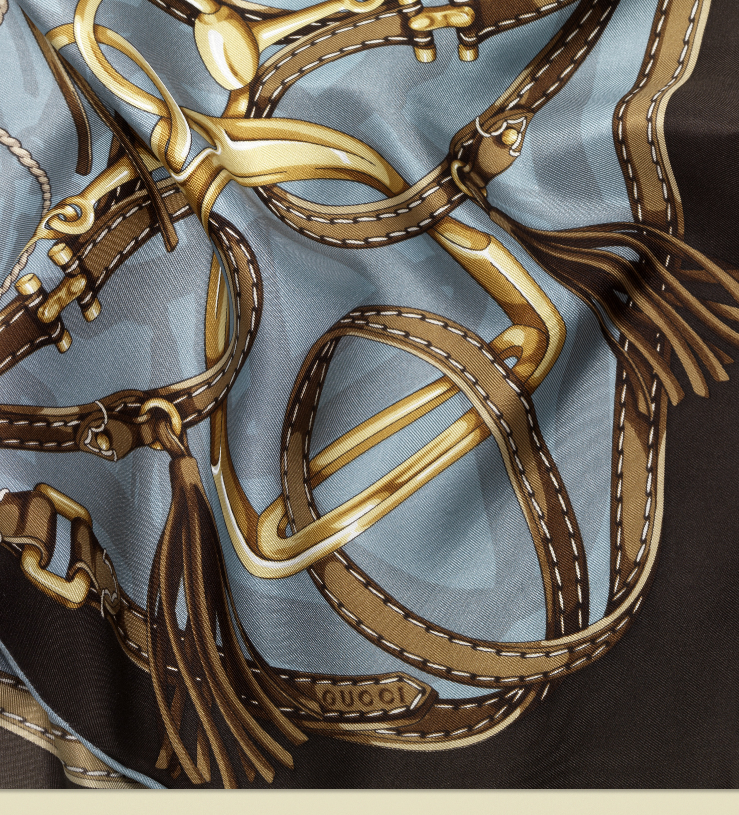 Gucci Equestrian Print Silk Twill Scarf in Blue for Men Lyst