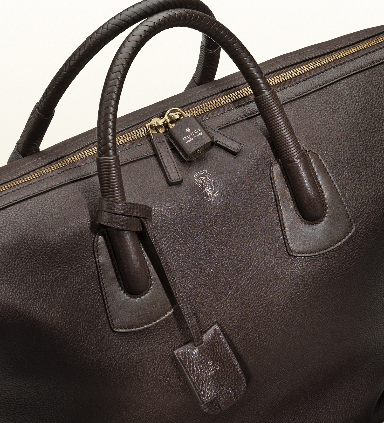 Gucci Dark Brown Leather Carryon Duffle Bag for Men - Lyst