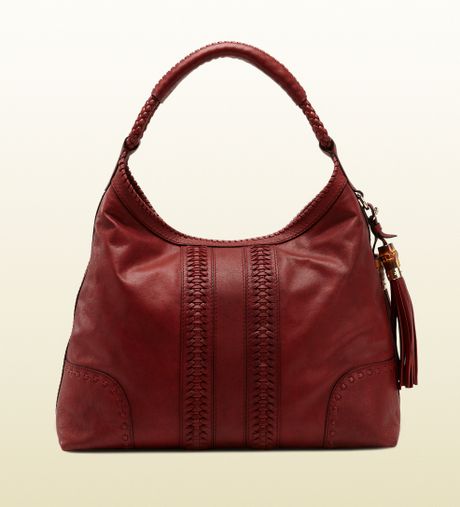 Gucci Green Carpet Challenge For Leather Hobo in Red (green) | Lyst