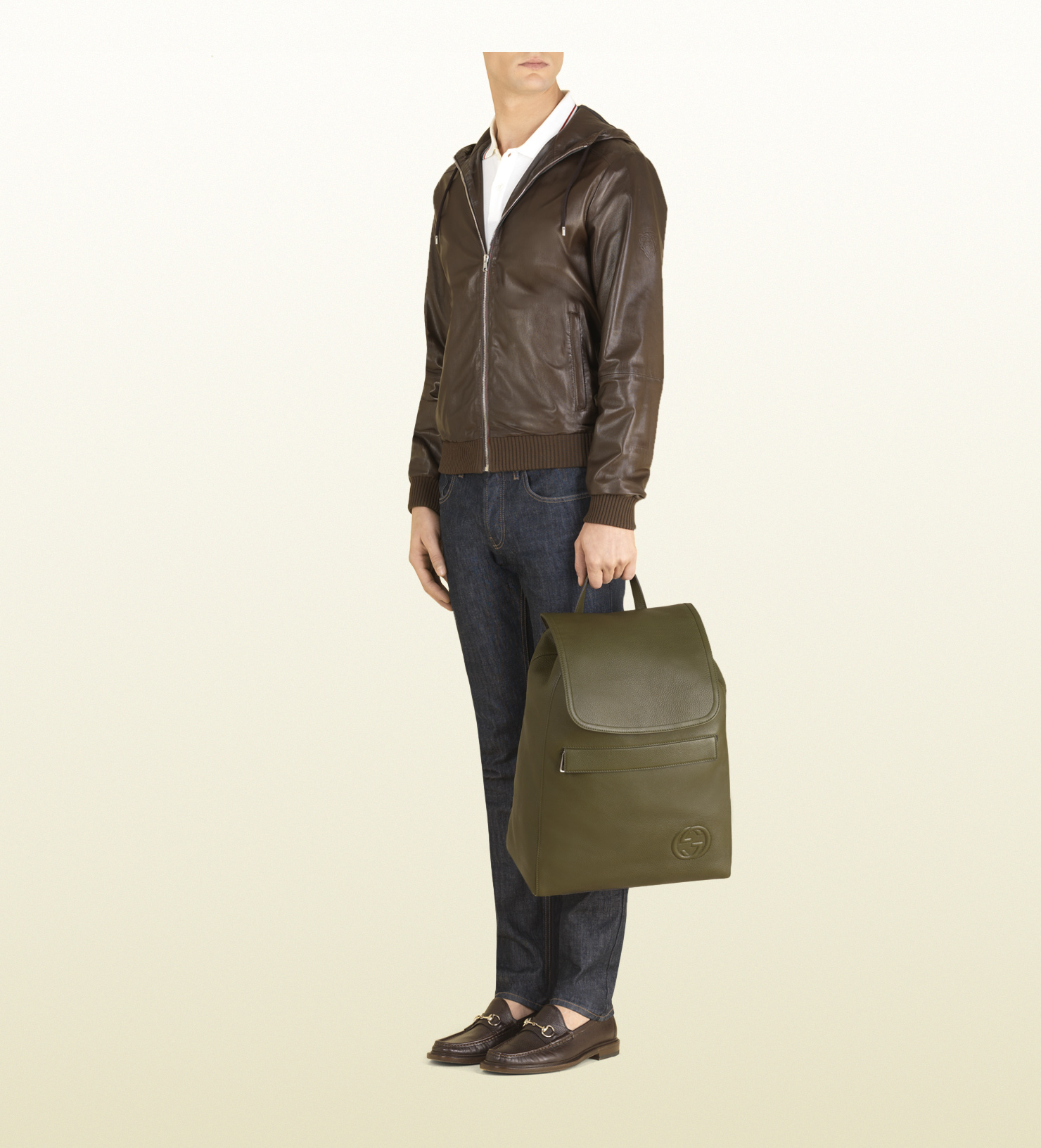 gucci soft leather backpack