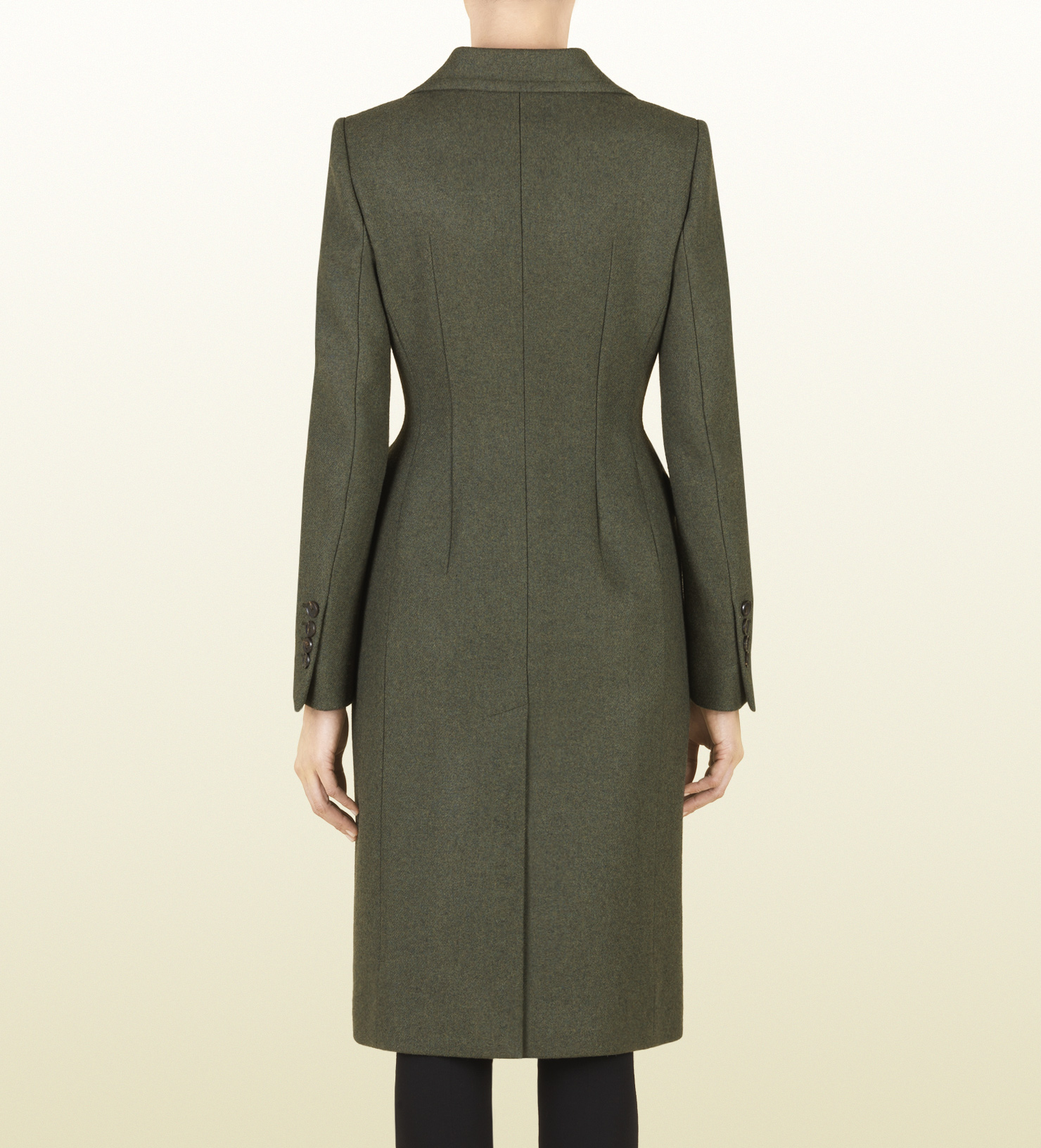 Gucci Military Green Wool Fitted Waist Coat - Lyst