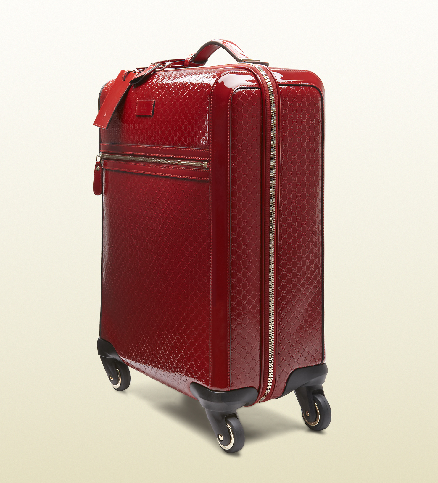 Gucci Microssima Patent Leather Carryon Suitcase in Red for Men Lyst