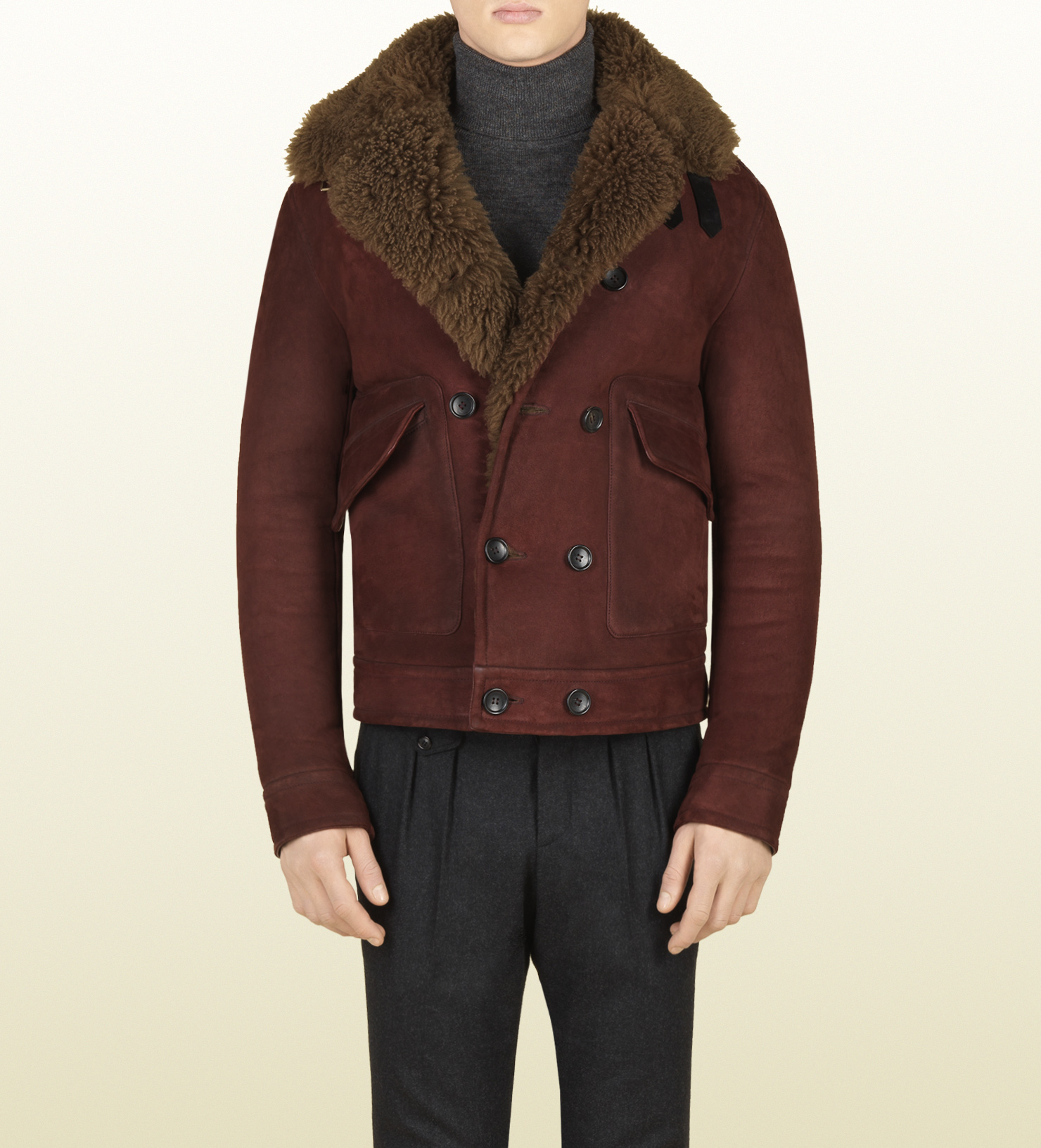 Gucci Shearling Jacket with Leather 