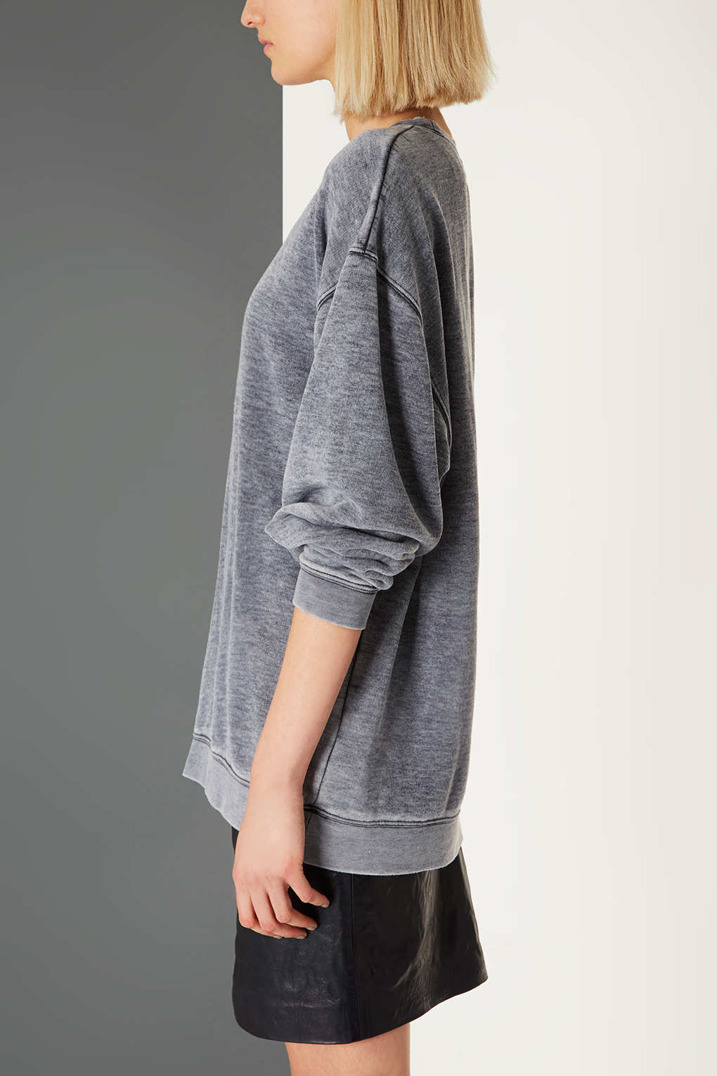 acid wash sweater boutique topshop gray charcoal lyst