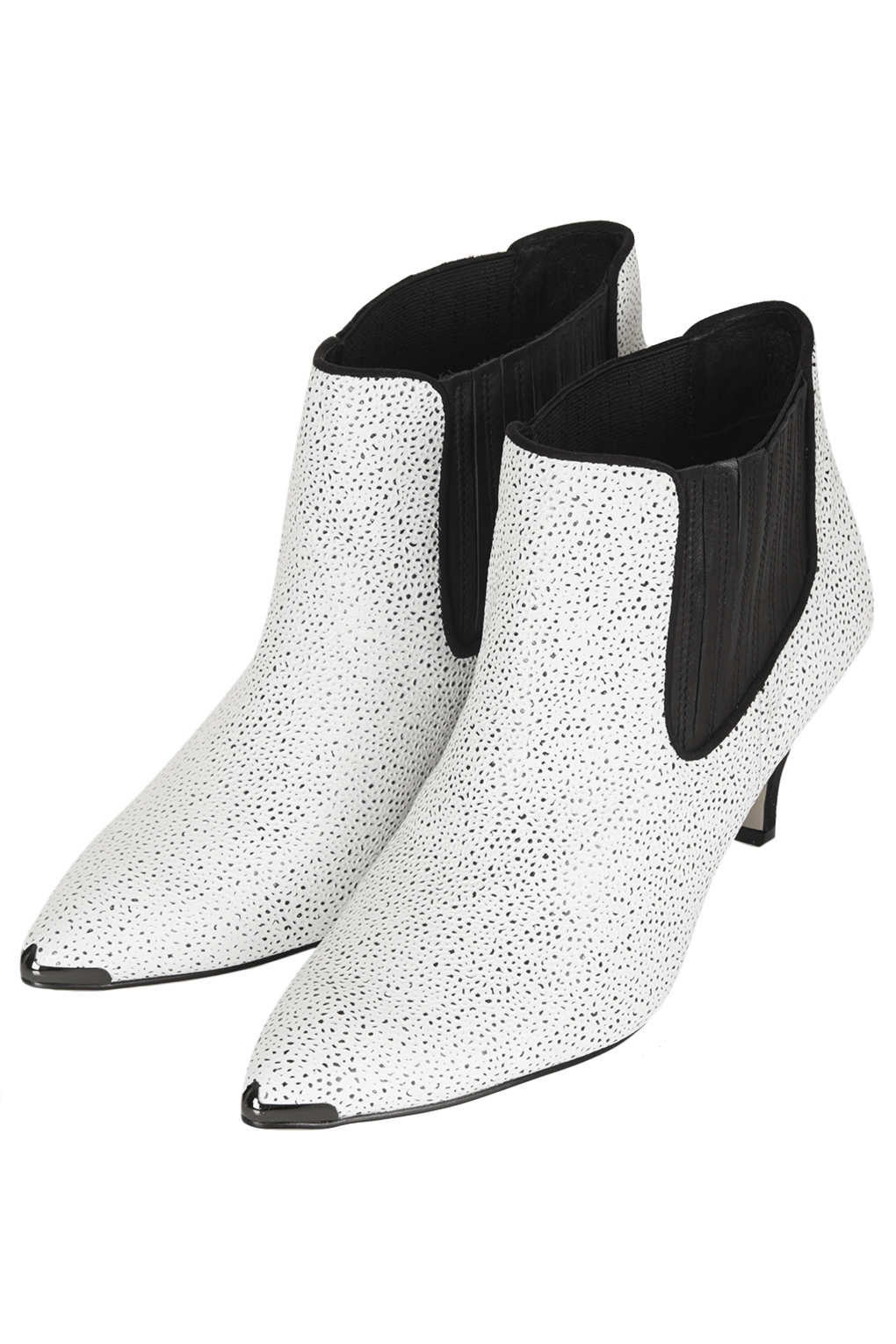 Albertina Kitten Heel Boots in White Lyst