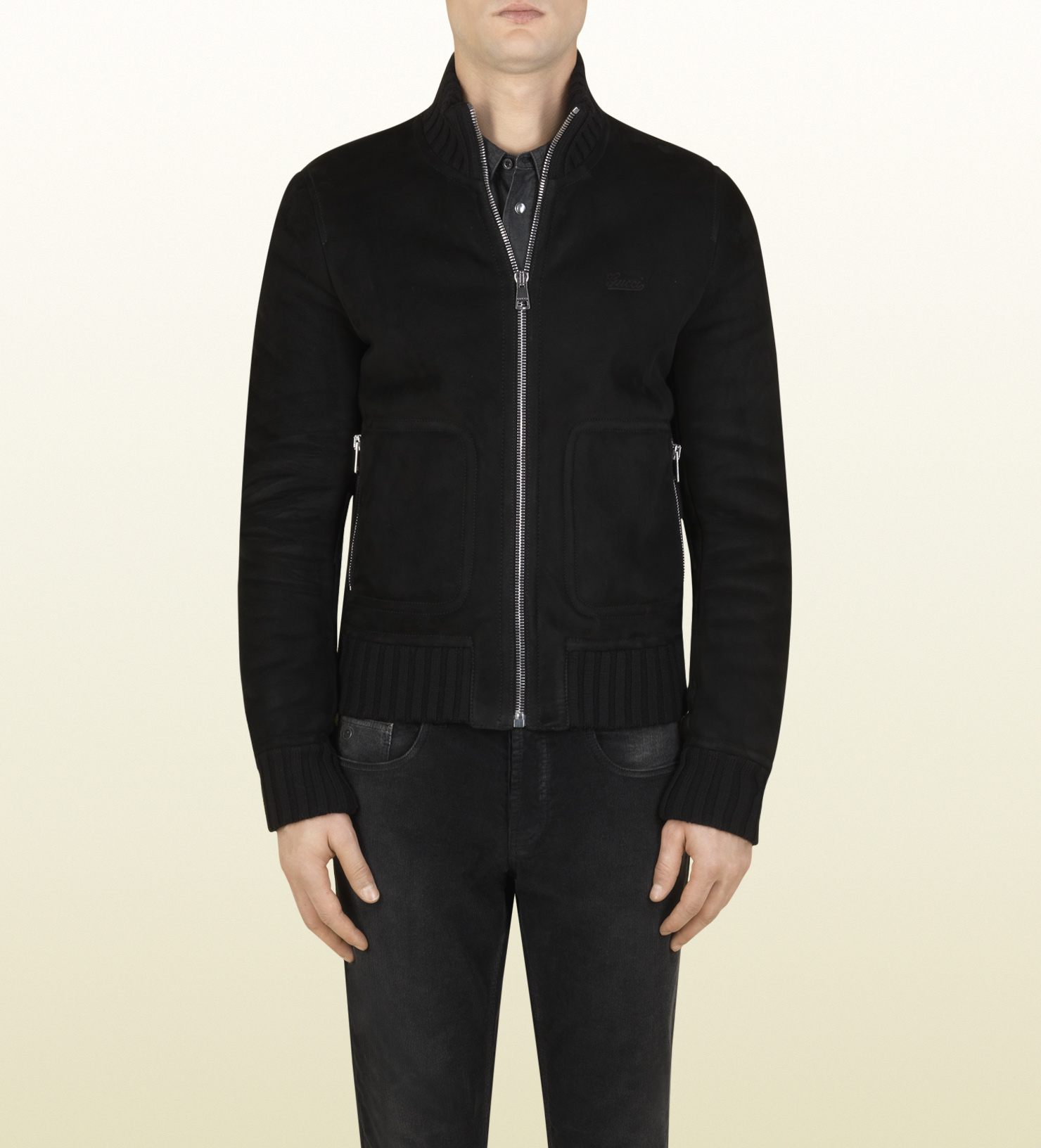 gucci suede jacket mens