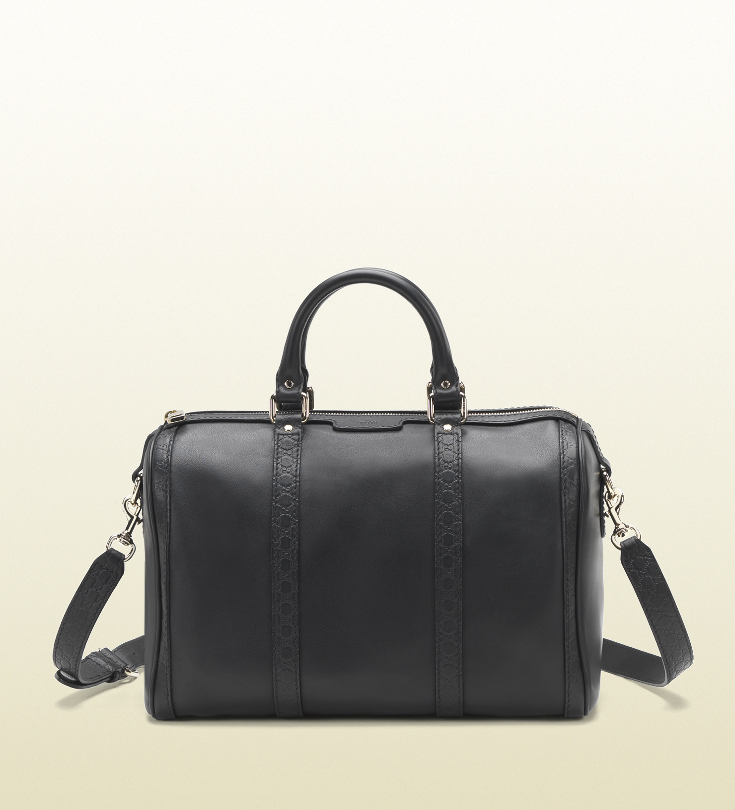 Lyst - Gucci Vintage Web Black Leather Boston Bag in Black for Men