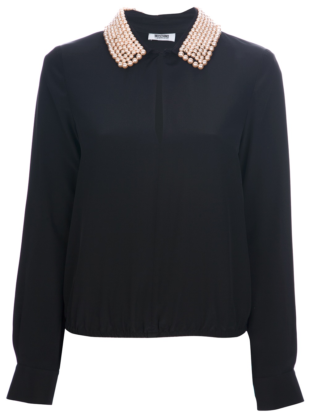 Teenageår Recollection Mammoth Boutique Moschino Pearl Collar Shirt in Black | Lyst