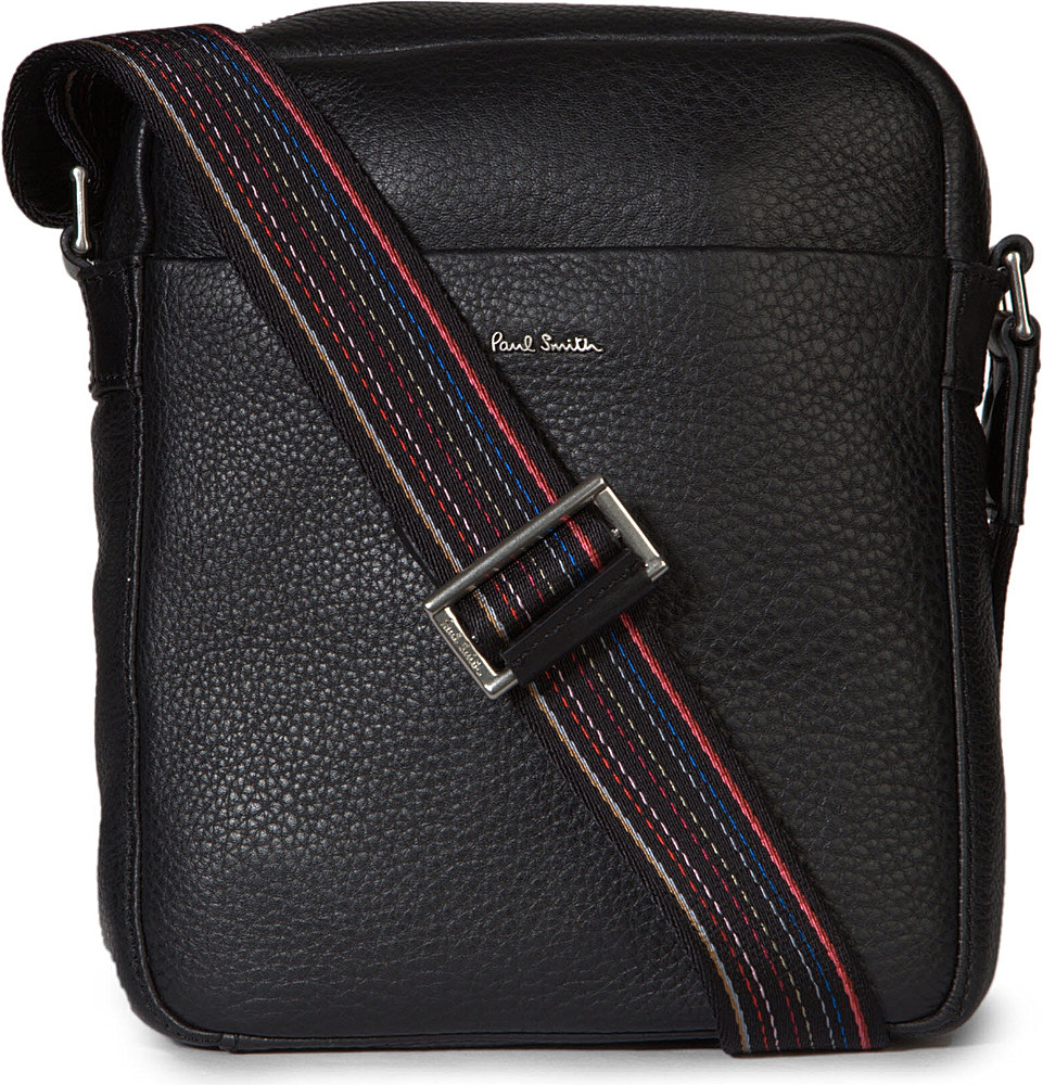 Paul Smith City Webbing Leather Reporter Bag in Black for Men | Lyst