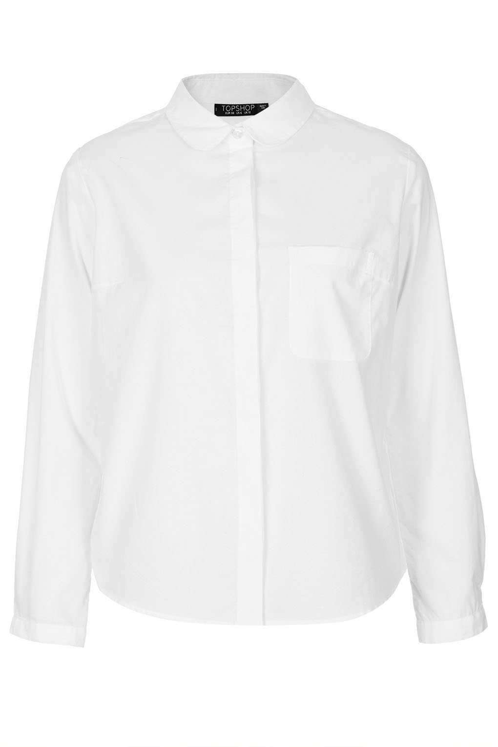 Lyst - Topshop Longsleeve White Shirt in White
