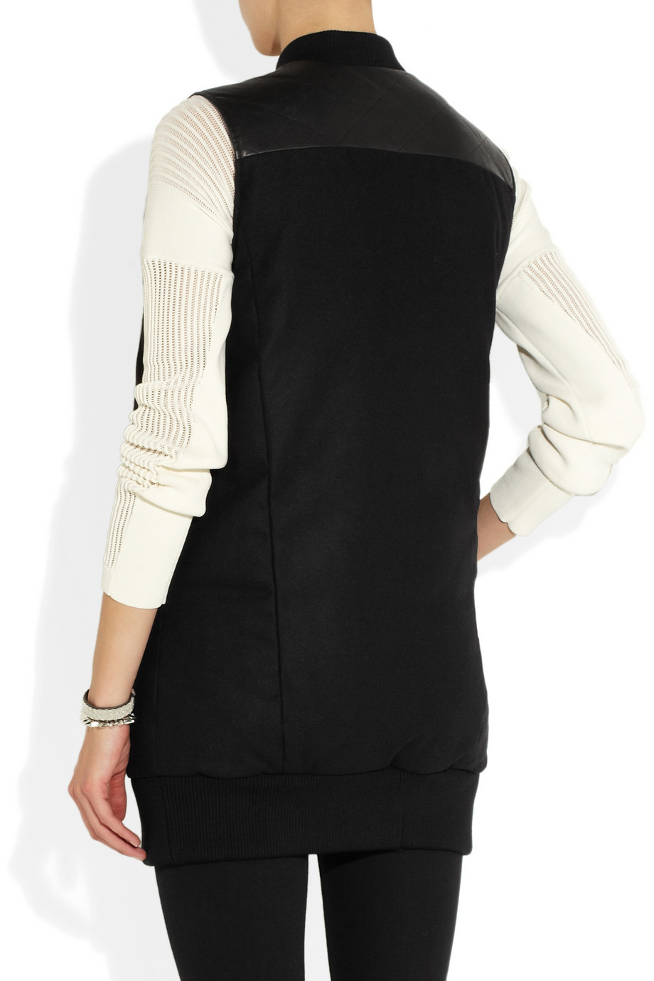 Lyst Dkny Padded Woolblend Felt Vest in Black