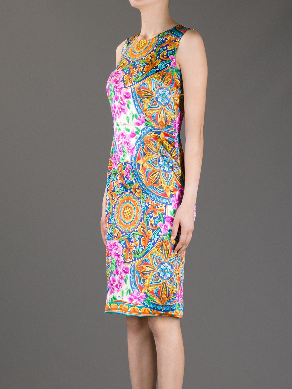 Lyst - Dolce & Gabbana Floral Print Dress