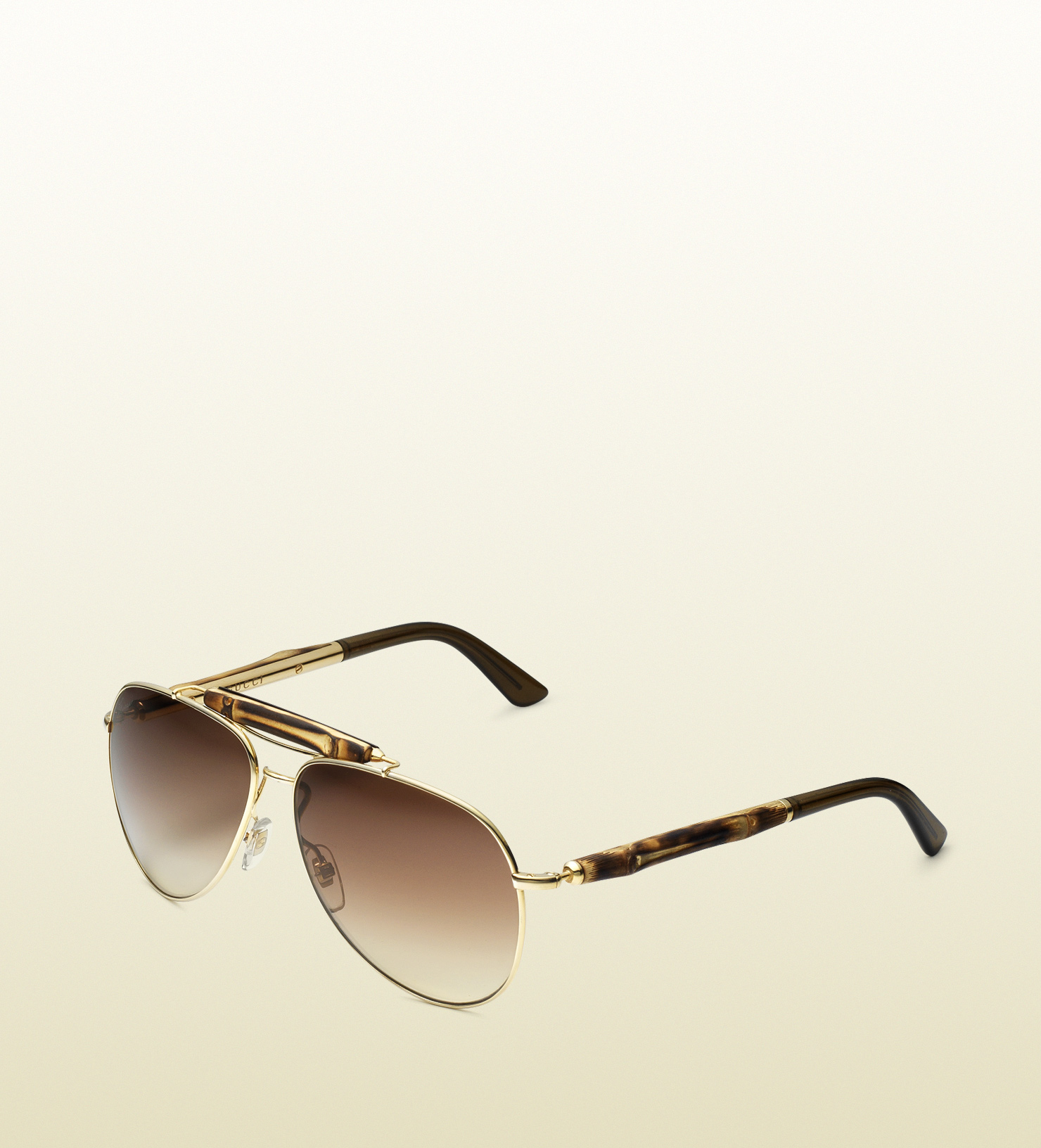 Gucci Bamboo Aviator Sunglasses In Brown Lyst