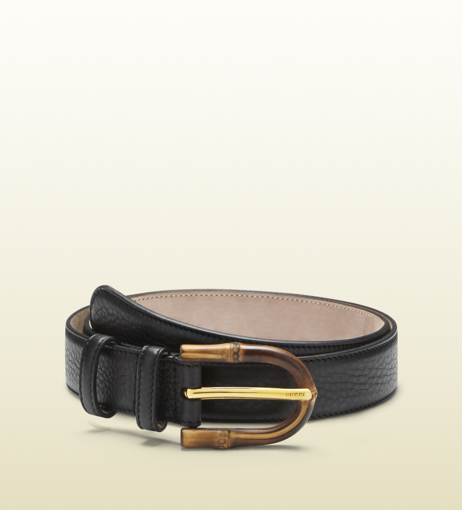 Gucci Black Leather Belt With Bamboo Buckle for Men - Lyst