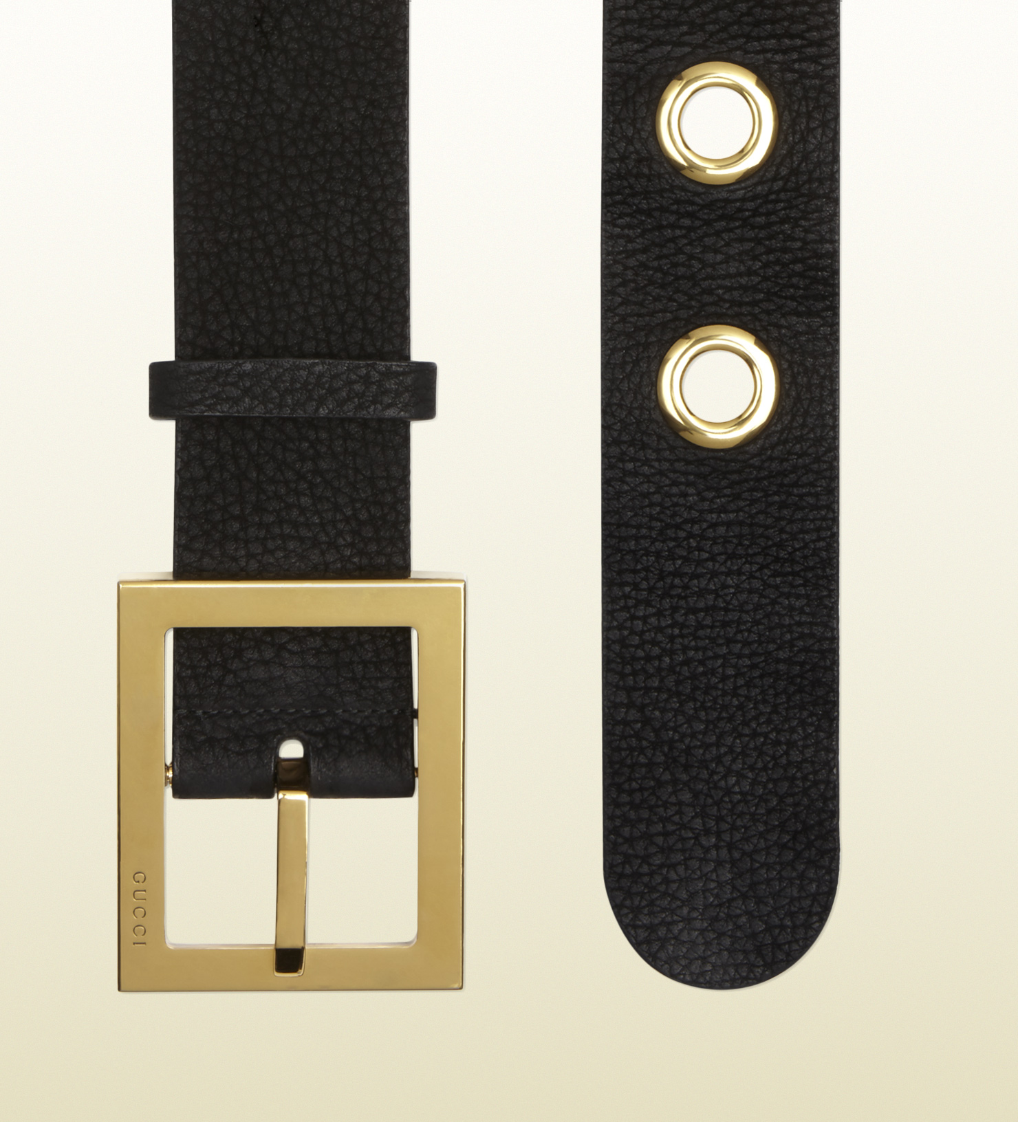 Gucci Black Leather Belt with Square Buckle | Lyst