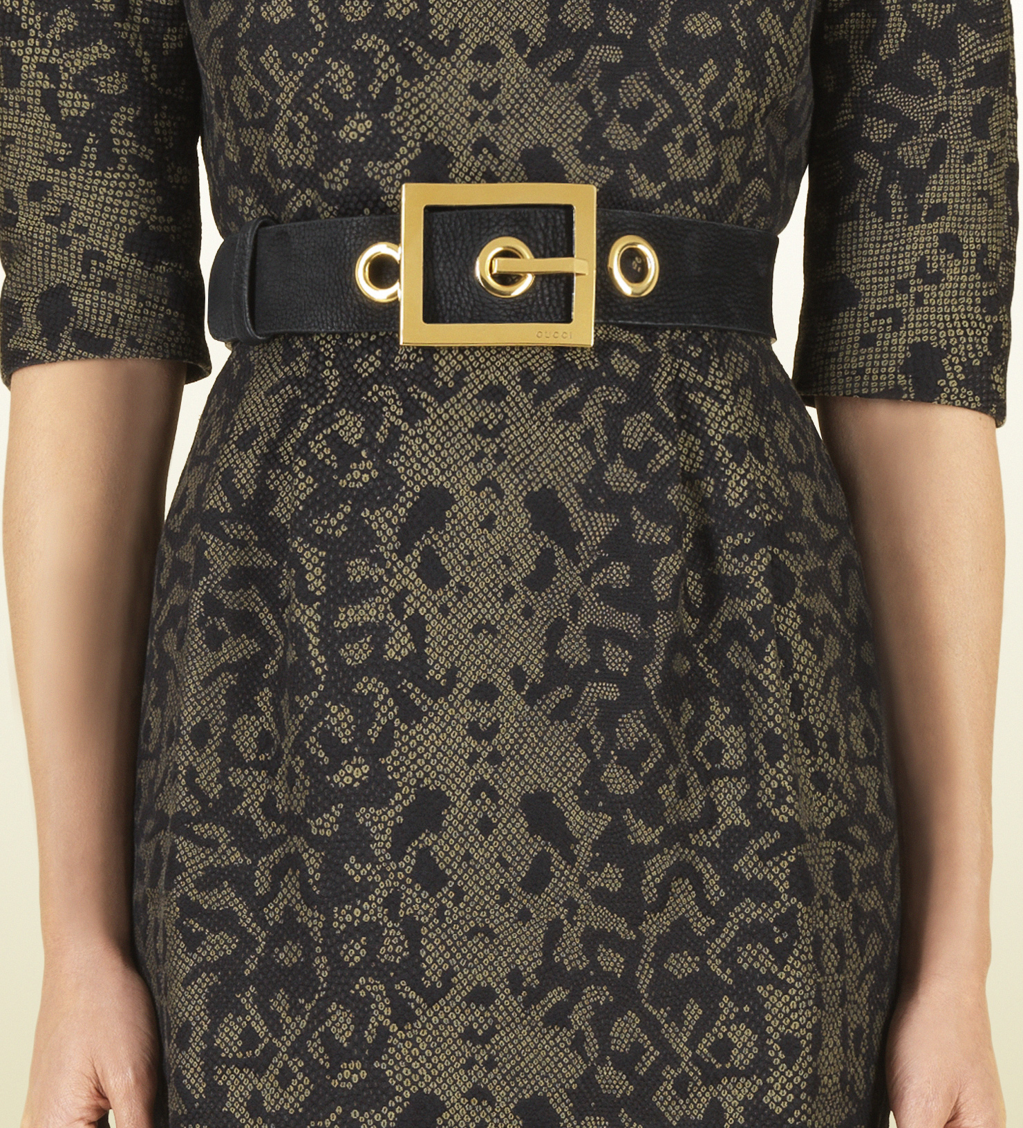 Gucci Black Leather Belt with Square Buckle Lyst