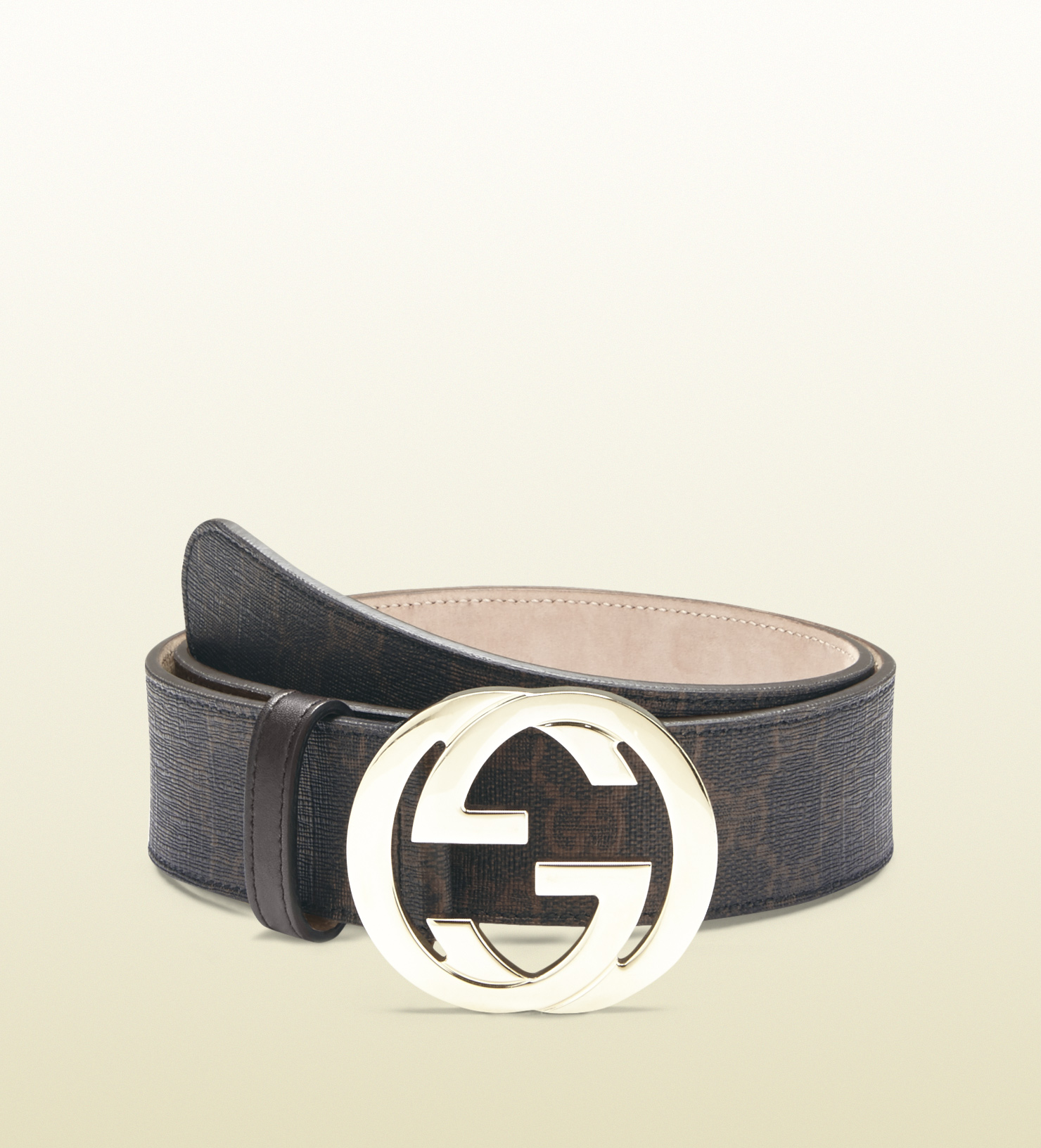 Gucci Gg Supreme Canvas Belt with Interlocking G Buckle in Black for ...