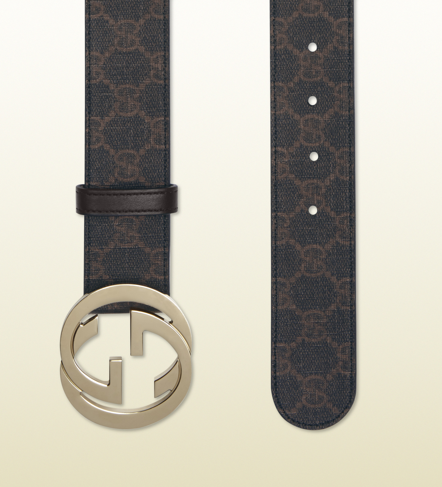 Gucci Gg Supreme Canvas Belt with Interlocking G Buckle in Black for Men - Lyst