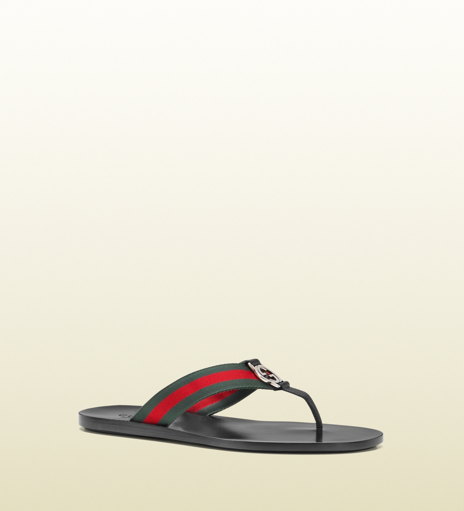 Gucci Signature Web Thong Sandal In Black For Men Gucci Signature Web Thong Sandal In Black For Men