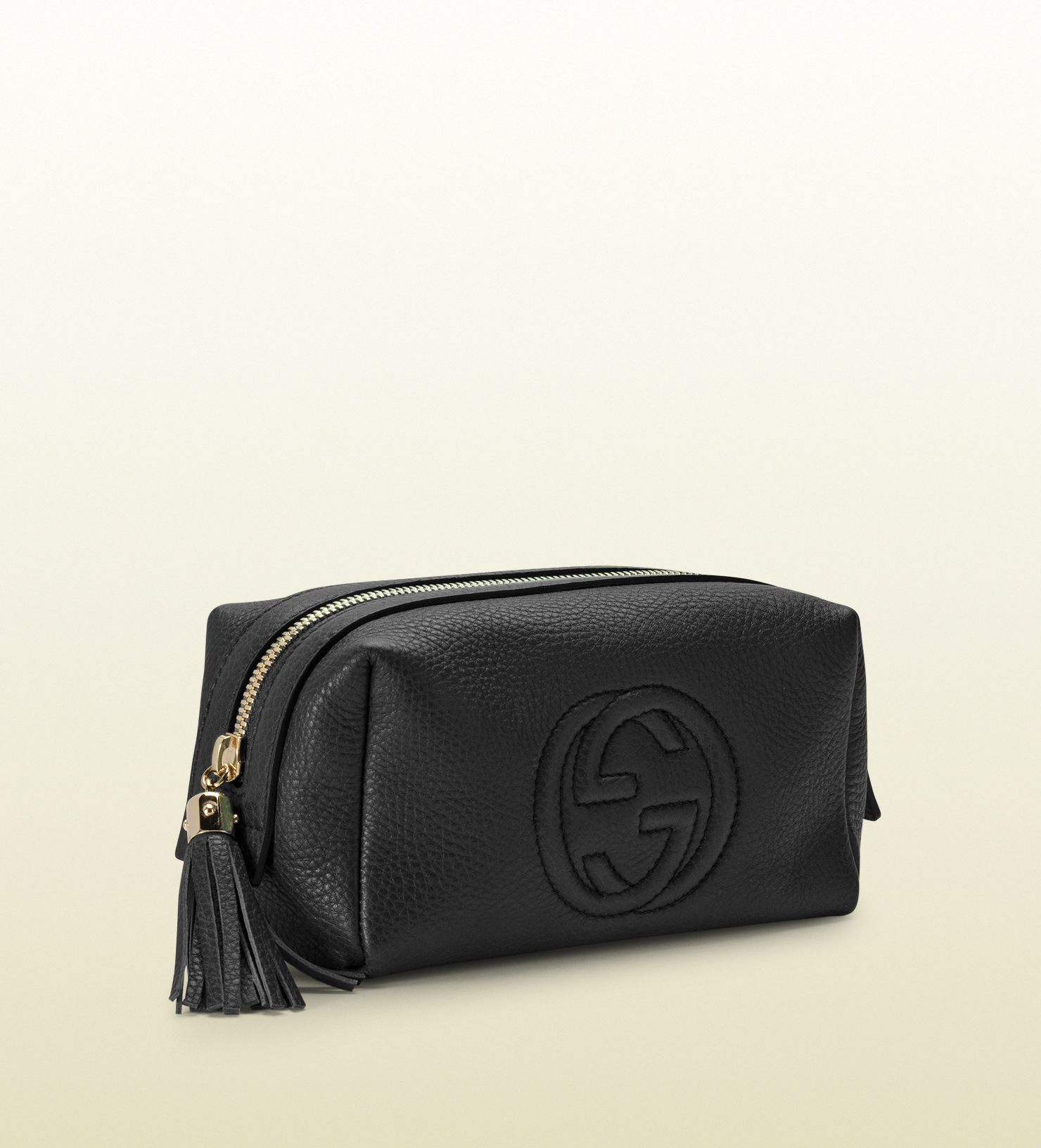 Gucci Soho Medium Leather Cosmetic Case in Black