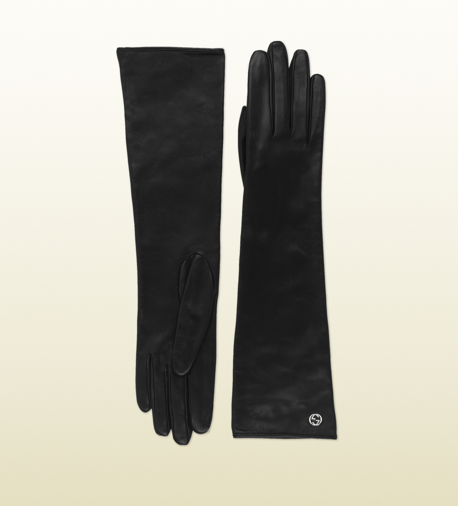Gucci Women's Long Leather Gloves in Black for Men Lyst
