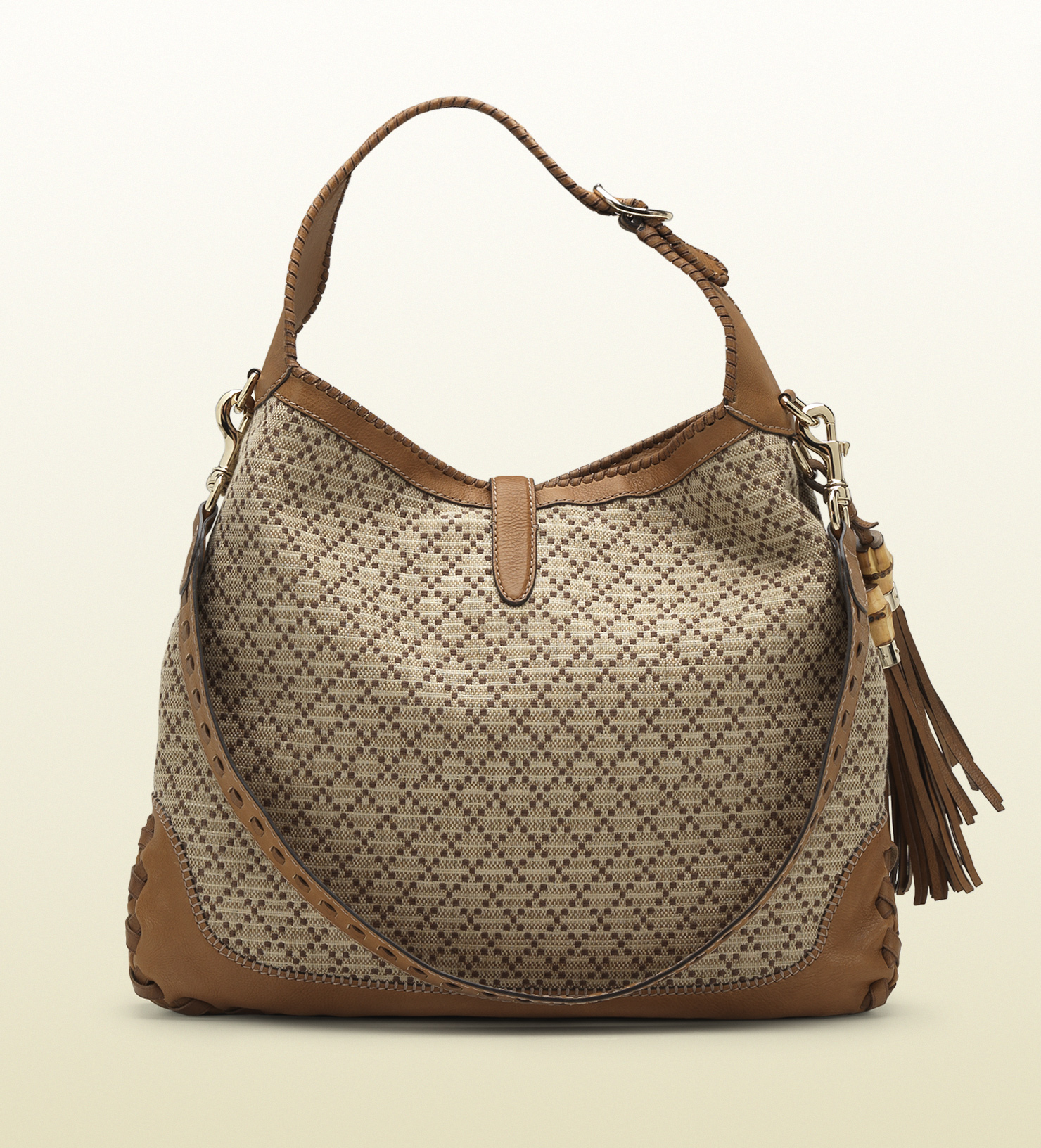 Lyst Gucci New Jackie Diamante Straw Shoulder Bag in Natural