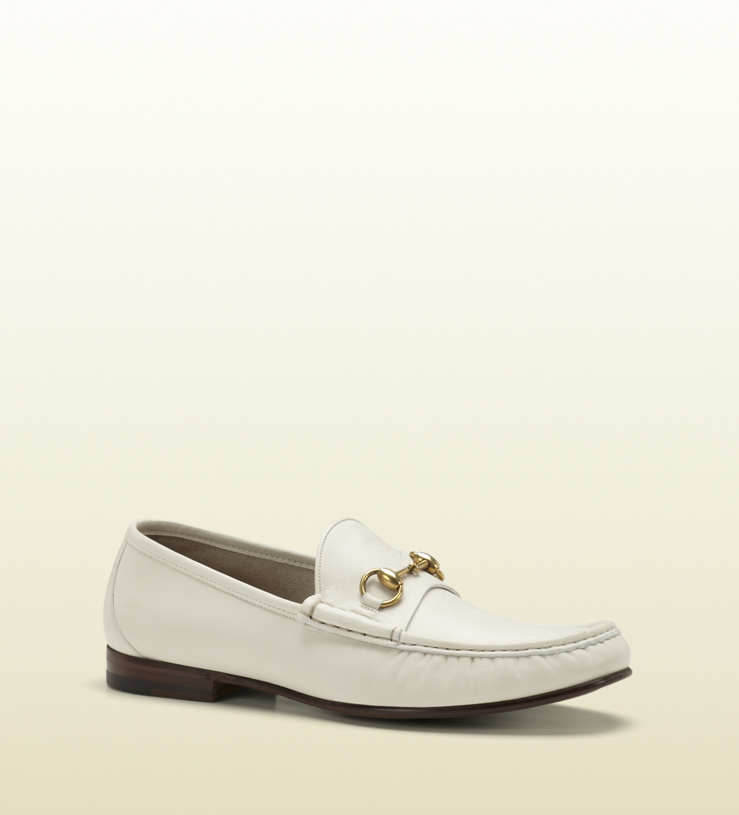 gucci white horsebit loafer