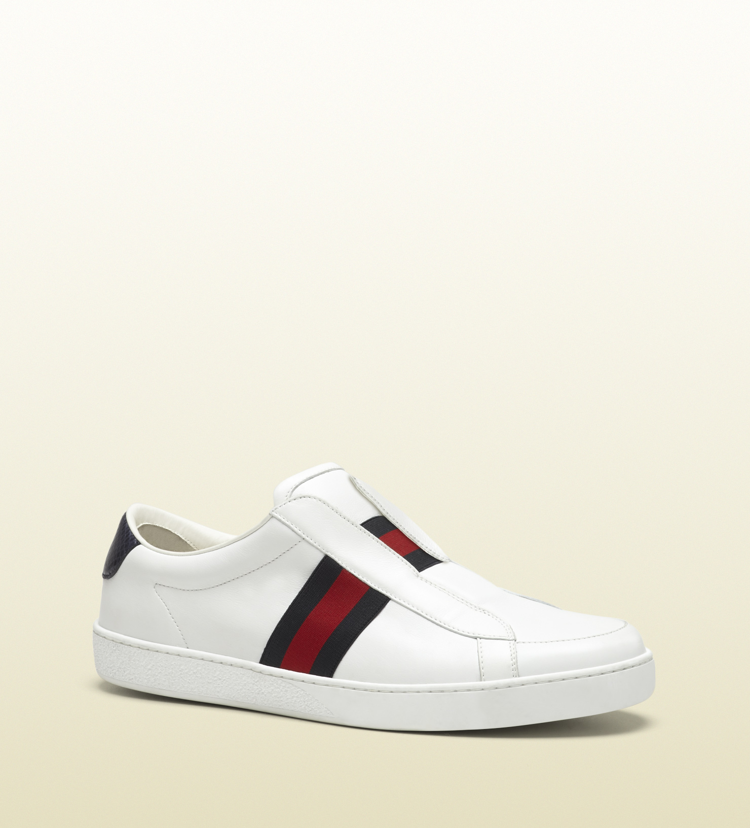 Gucci White Leather Slip-on Sneaker for Men - Lyst