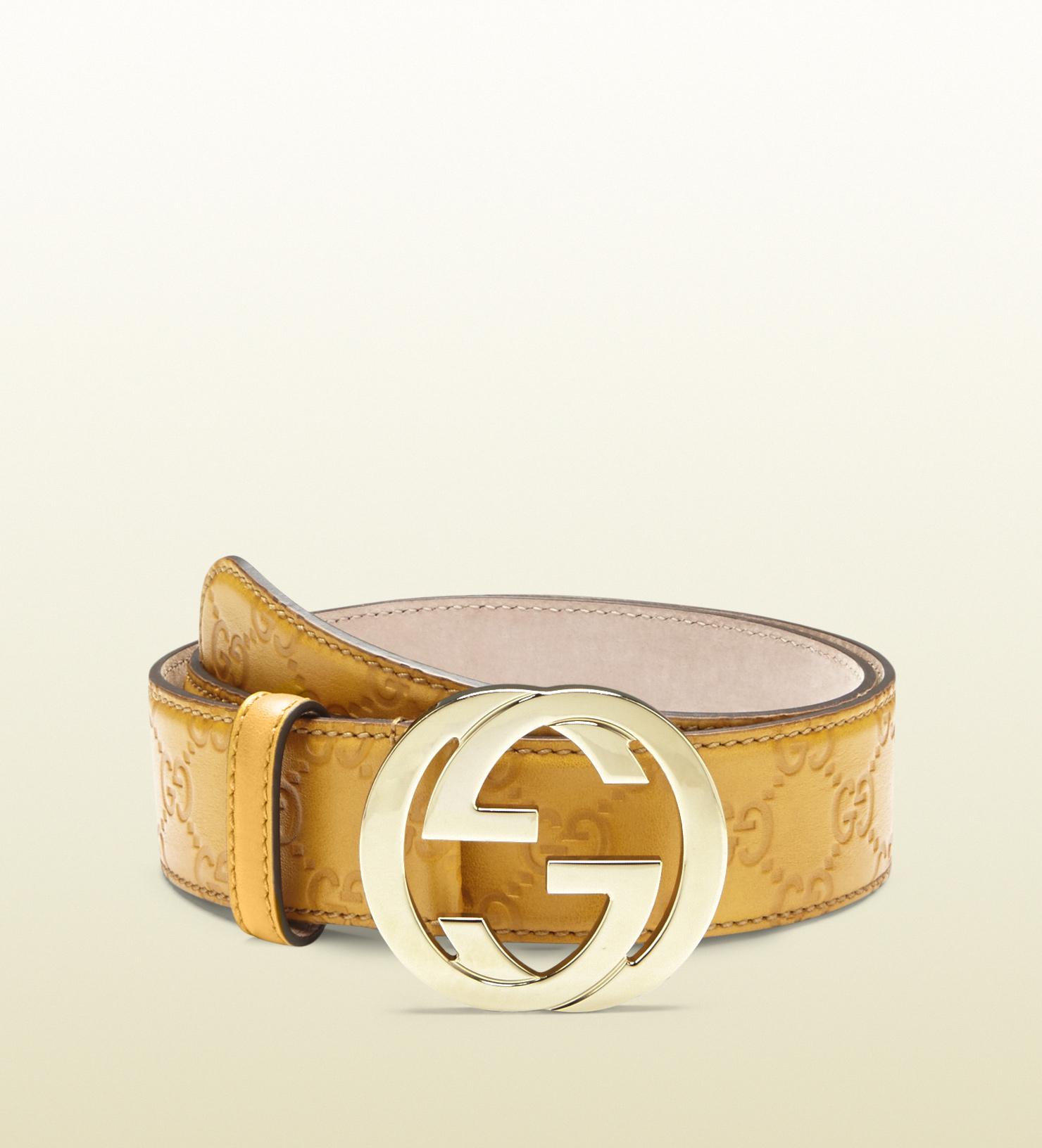 Gucci Guccissima Belt with Interlocking 