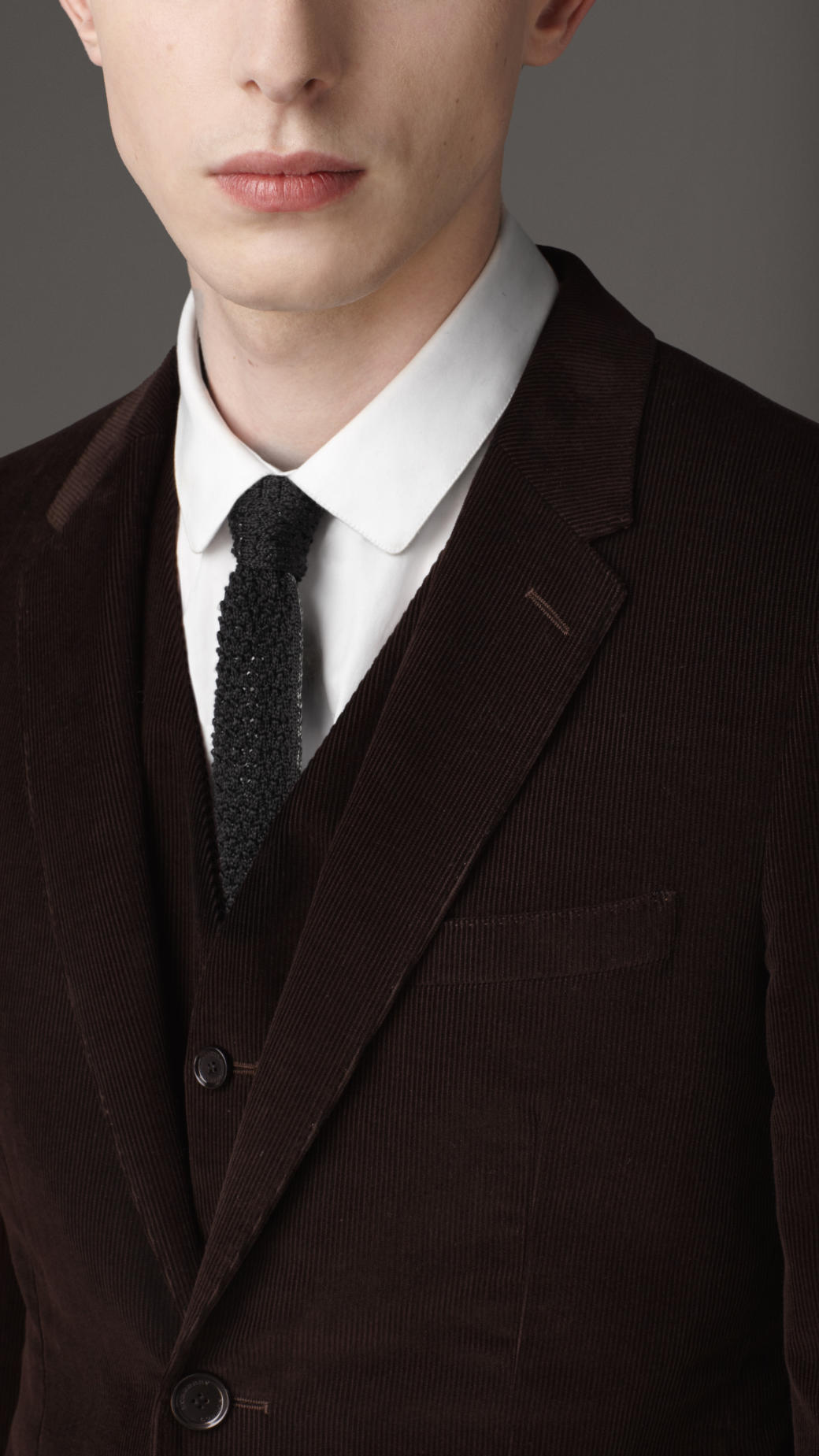 Burberry Slim Fit Corduroy Suit in Dark Brown (Black) for Men Lyst