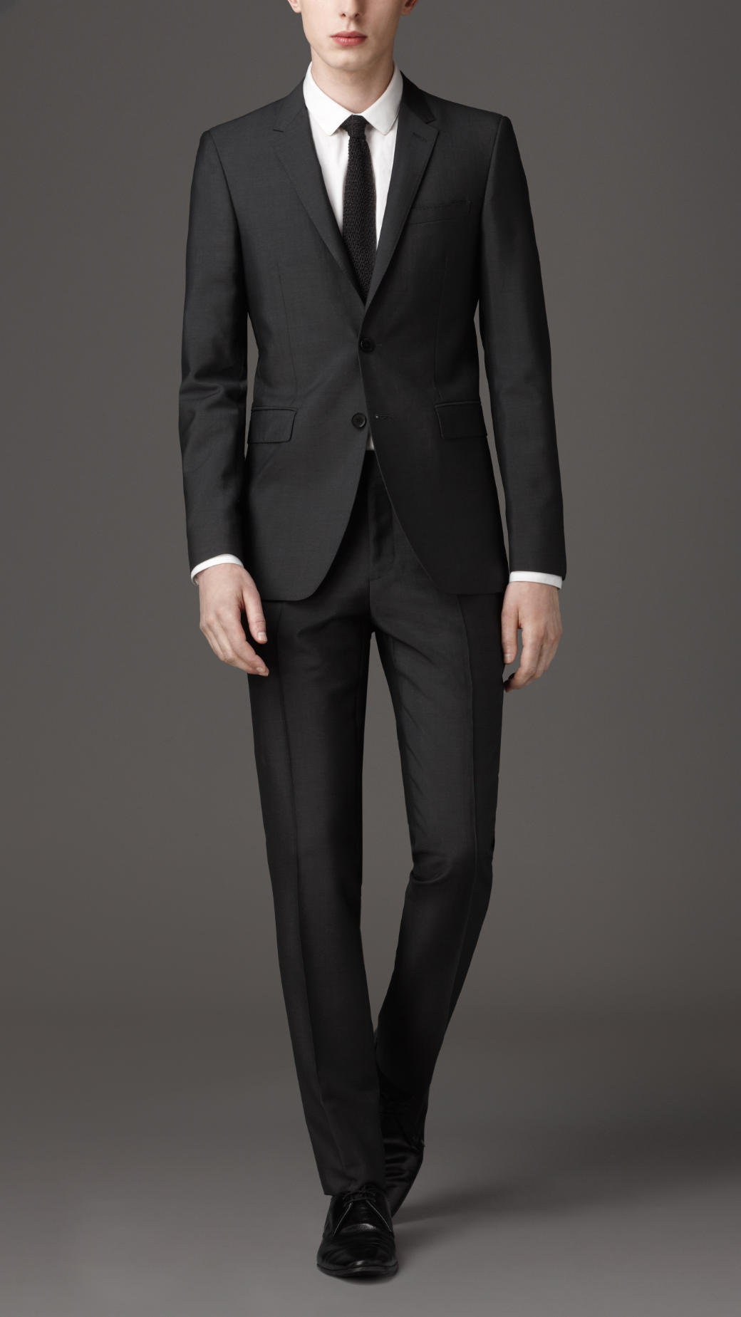 Burberry Slim Fit Wool Mohair Suit in Gray for Men | Lyst