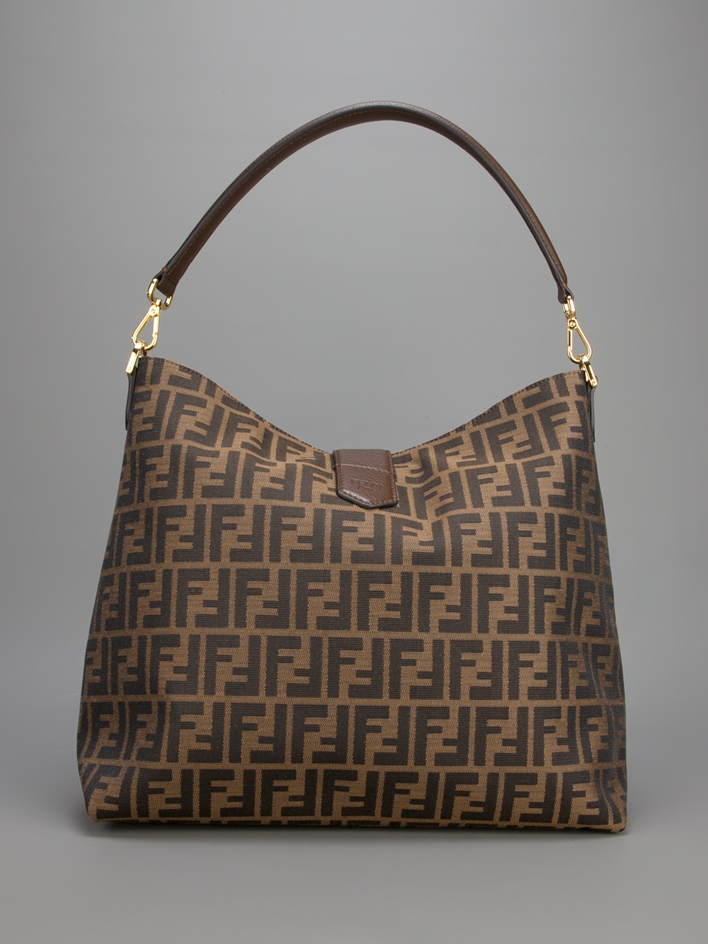 Fendi Classic Hobo Logo Bag in Brown - Lyst