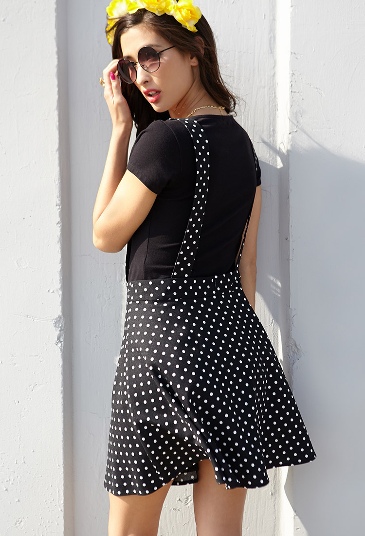 polka dot overall dress