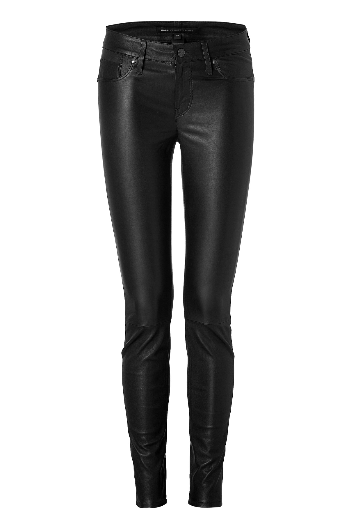 Marc by marc jacobs Leather Mirah Stick Pants in Black in Black | Lyst